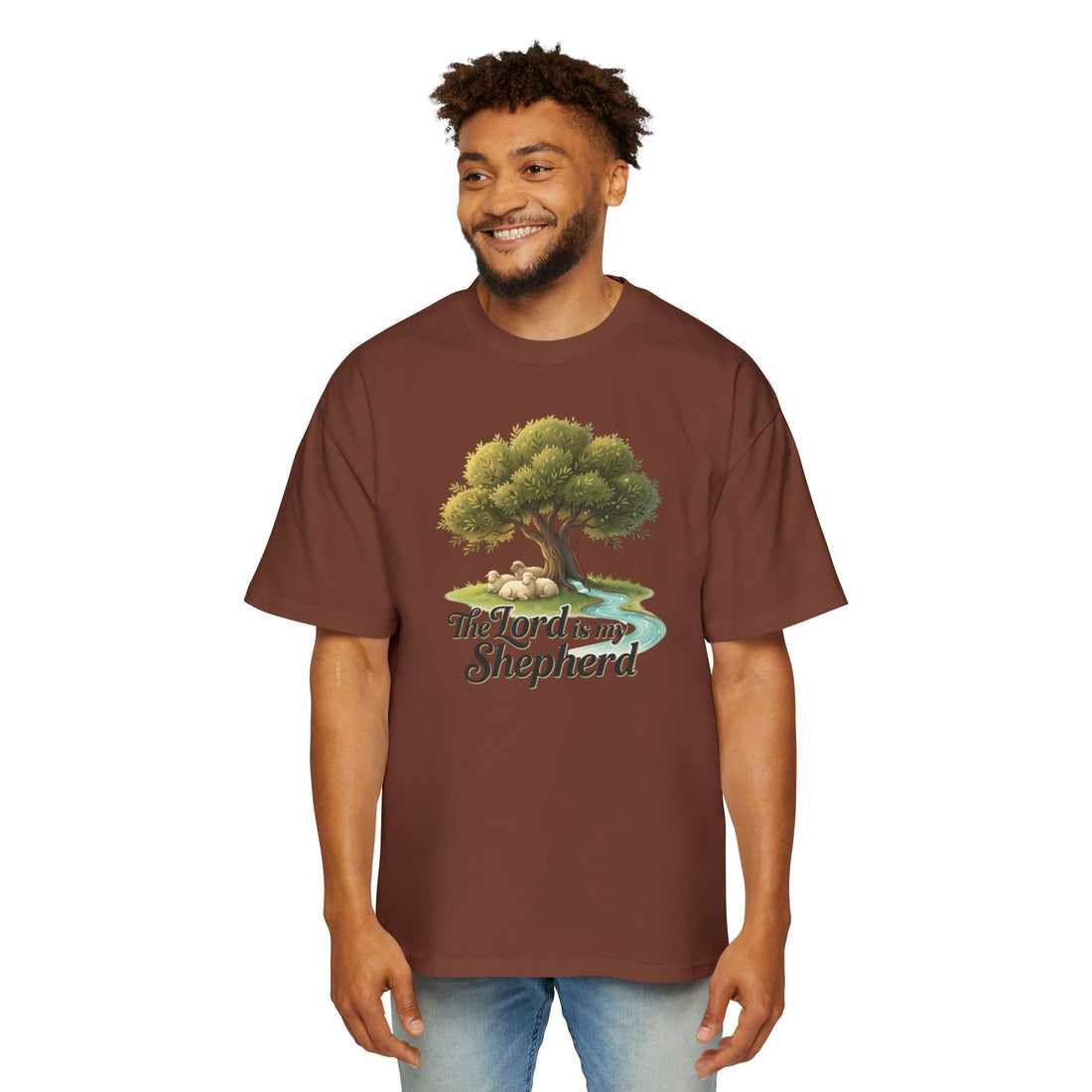 "The Lord Is My Shepherd" Oversized Graphic Tee — Men&