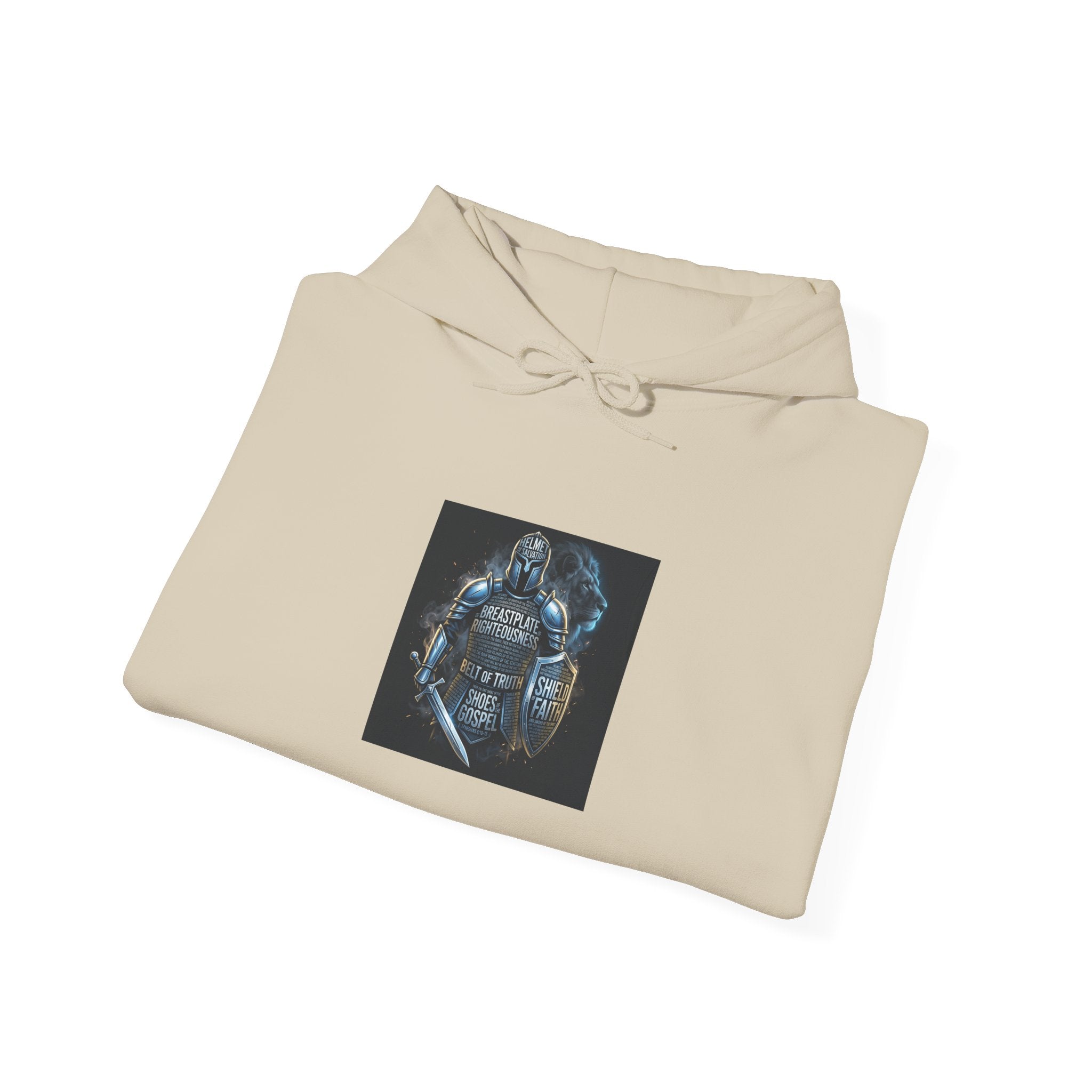 "Armor of God" Knight Graphic Pullover Hoodie — Unisex Fleece Sweatshirt