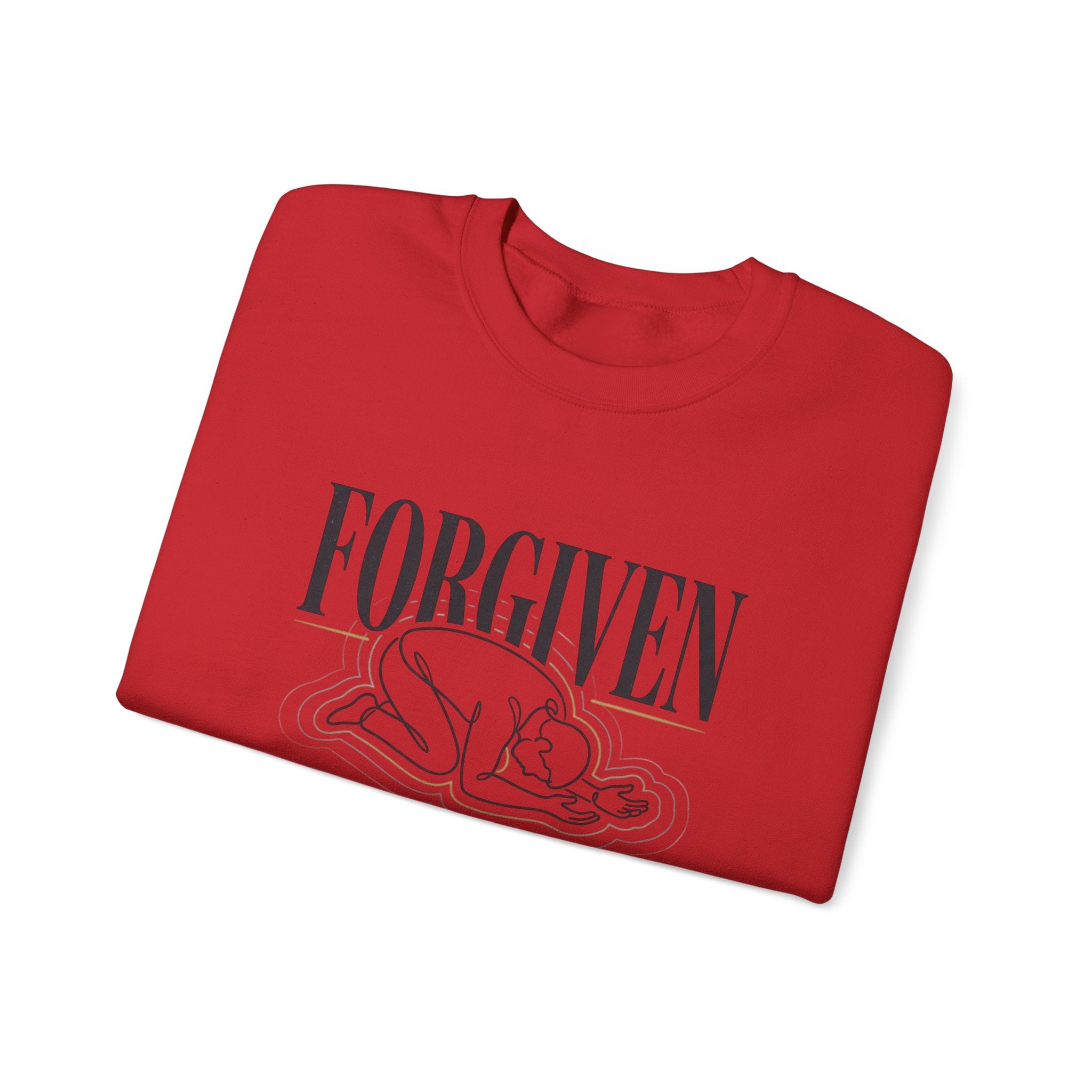 "Forgiven" Heavy Blend Crewneck Sweatshirt — Unisex Graphic Pullover