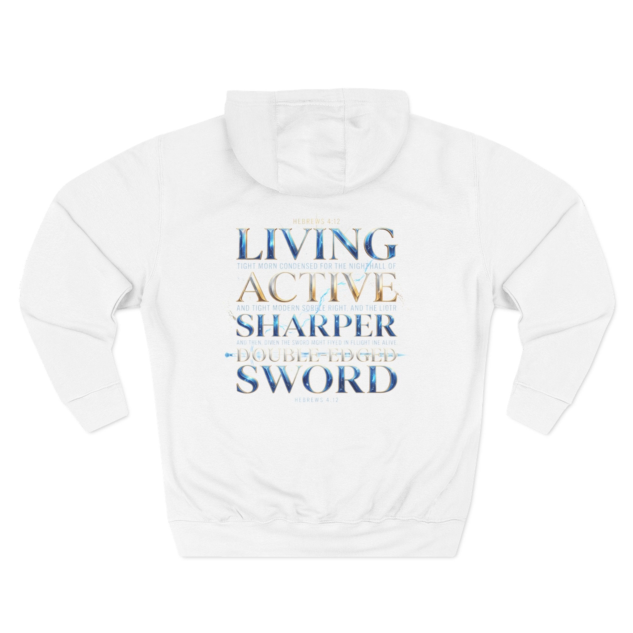 "Hebrews 4:12" Sword Graphic Pullover Hoodie — Unisex Fleece Sweatshirt