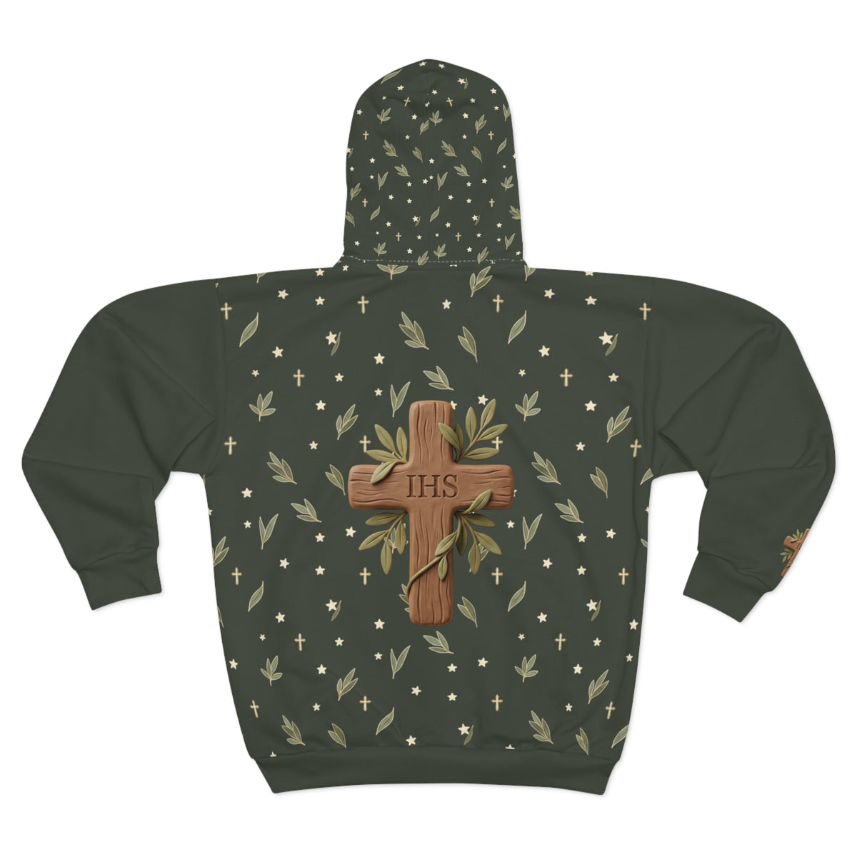 Cross All-Over Print Zip Hoodie — Unisex Pullover