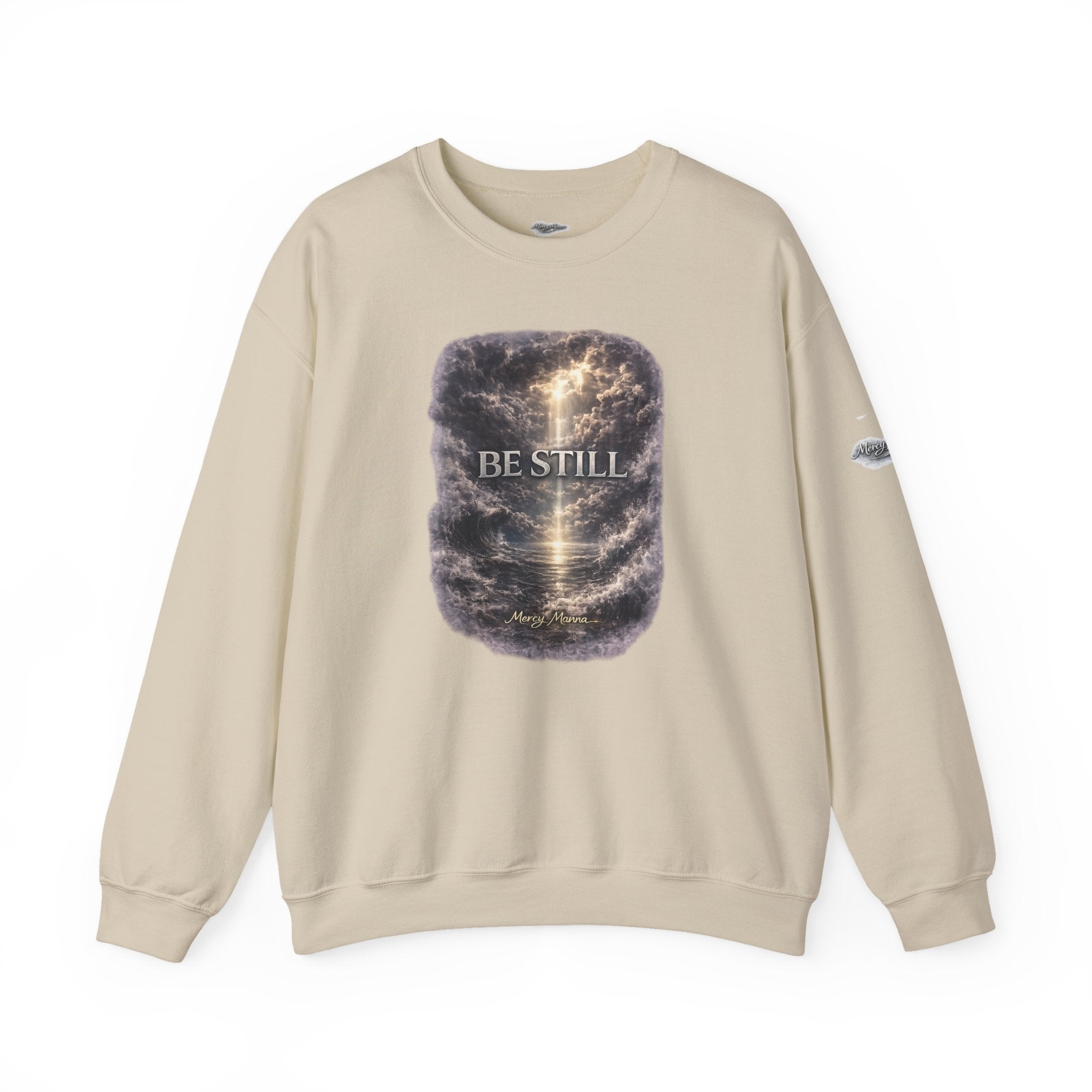 "Be Still" Graphic Crewneck Sweatshirt — Unisex Fleece Pullover