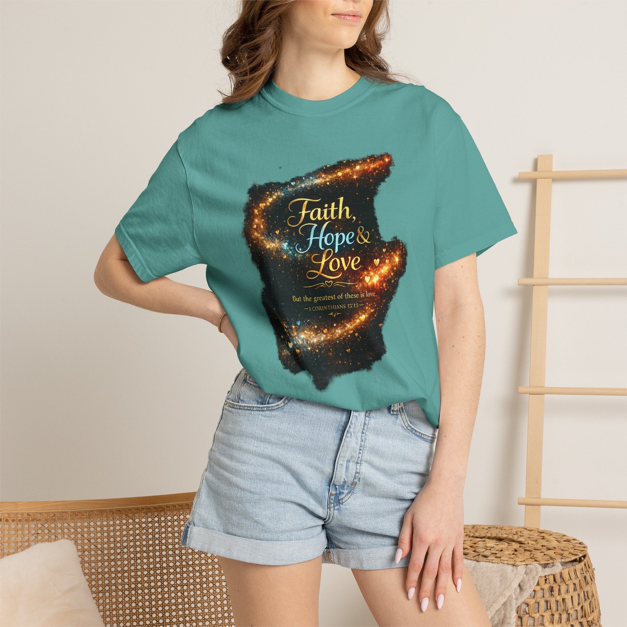 "Faith, Hope & Love" Graphic Tee — Unisex 1 Corinthians 13 T-Shirt