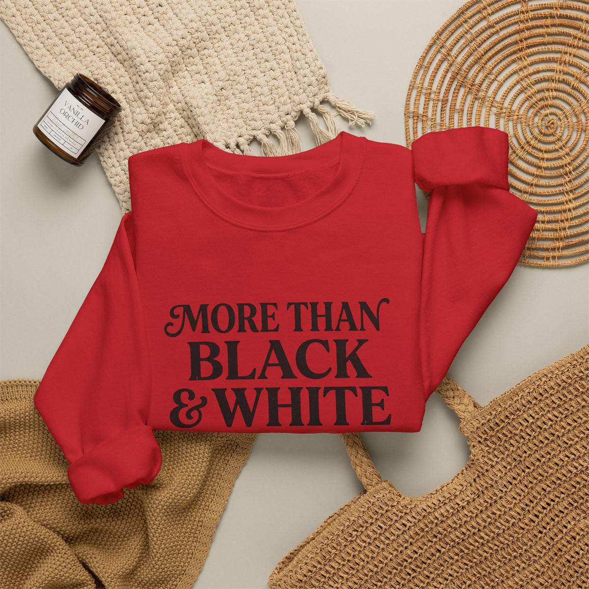 Mercy Manna More Than Black & White Crewneck Sweatshirt