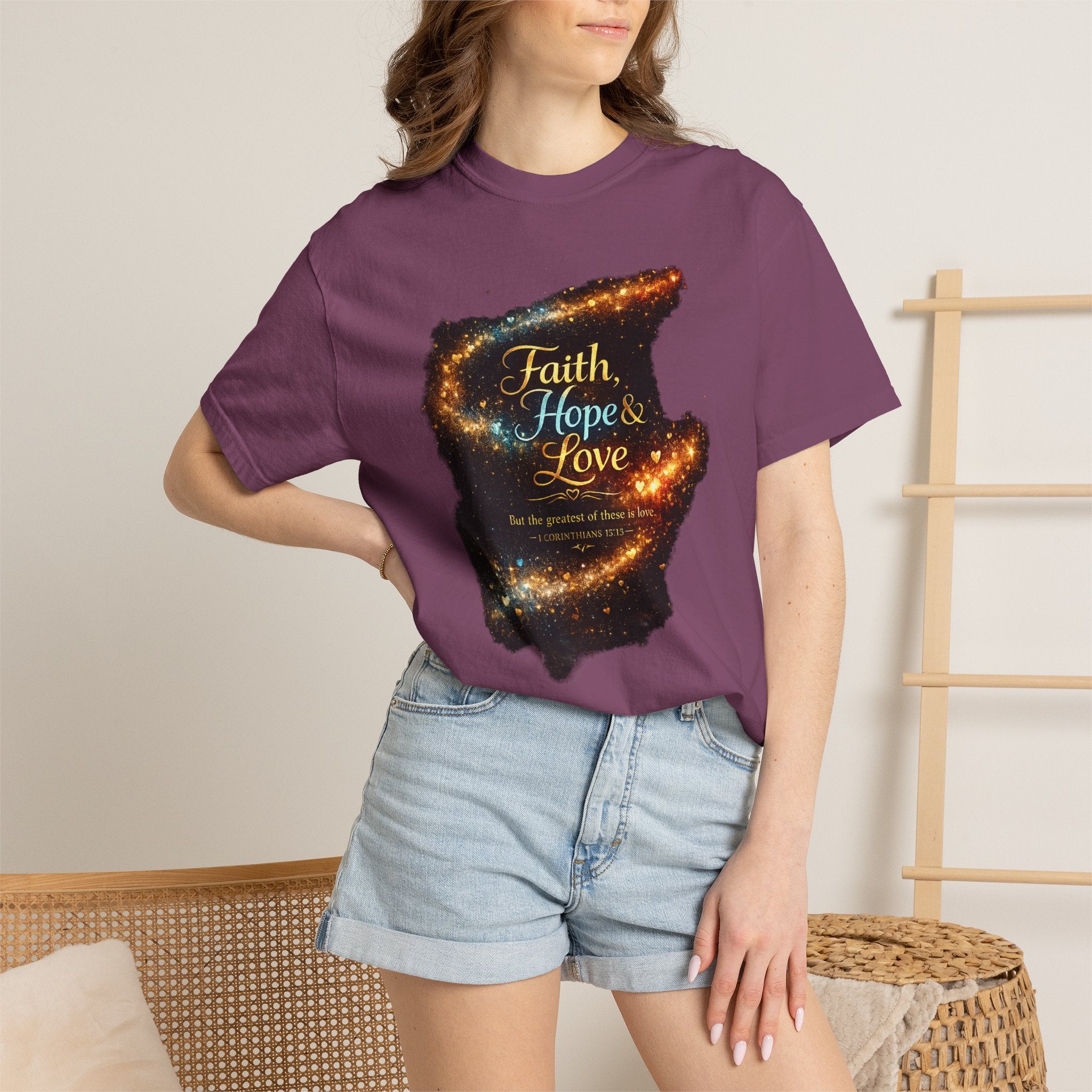 "Faith, Hope & Love" Graphic Tee — Unisex 1 Corinthians 13 T-Shirt