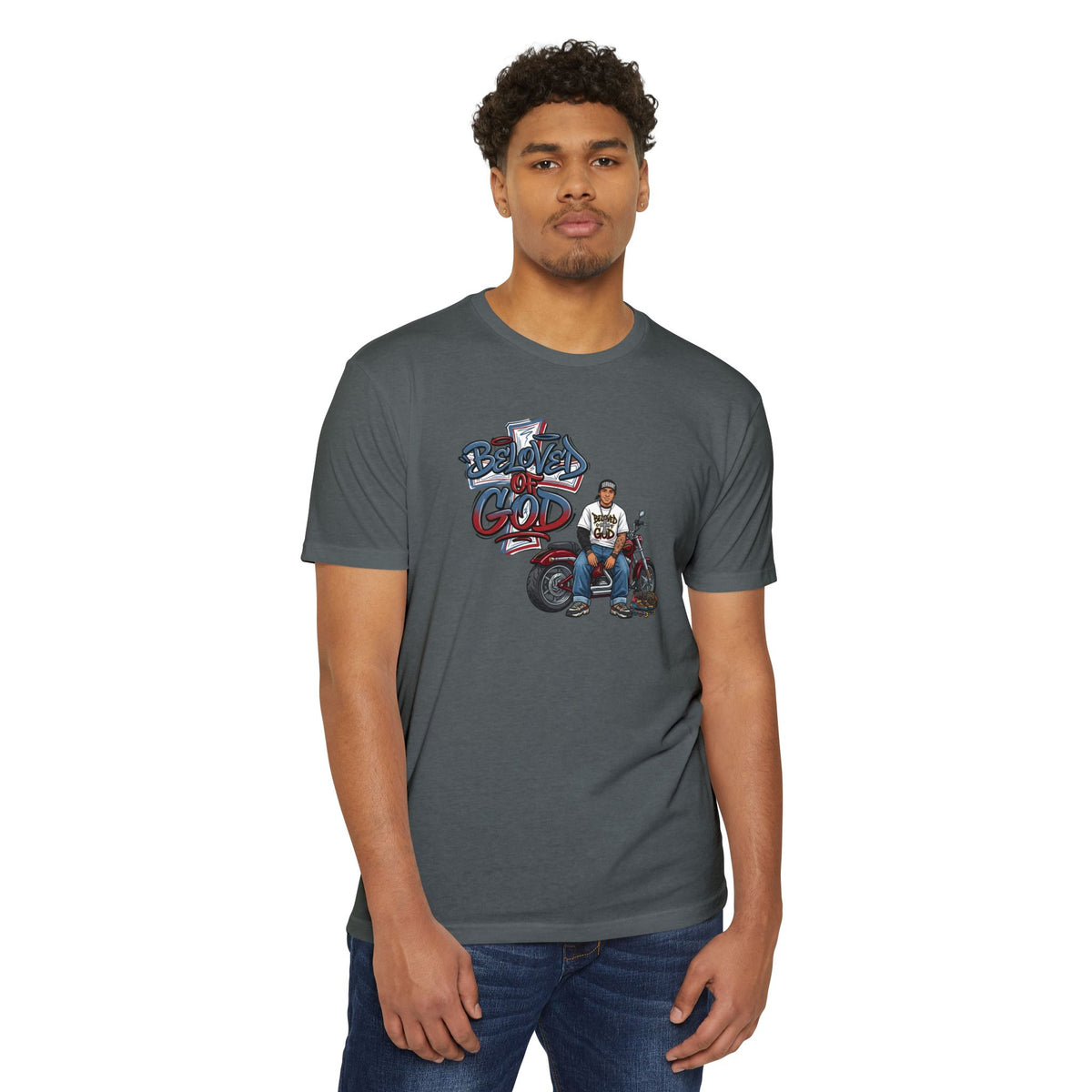 Mercy Manna Beloved of G T-Shirt – Motorcycle Love Graphic Tee