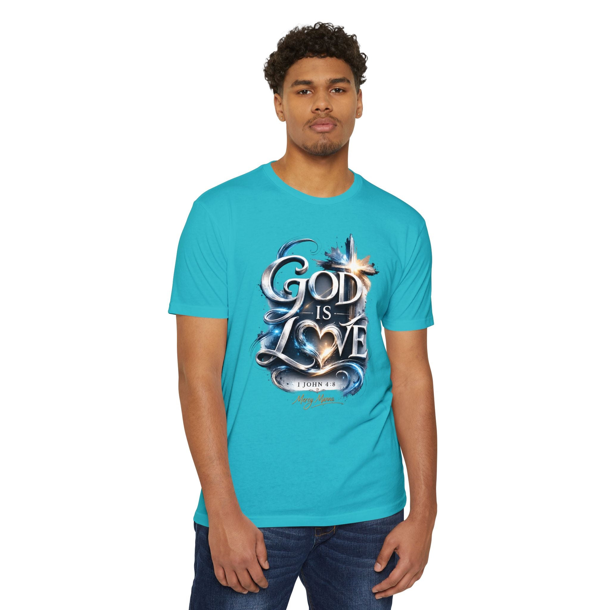 "God Is Love" Graphic Tee — Unisex Cotton T-Shirt (1 John 4:8)