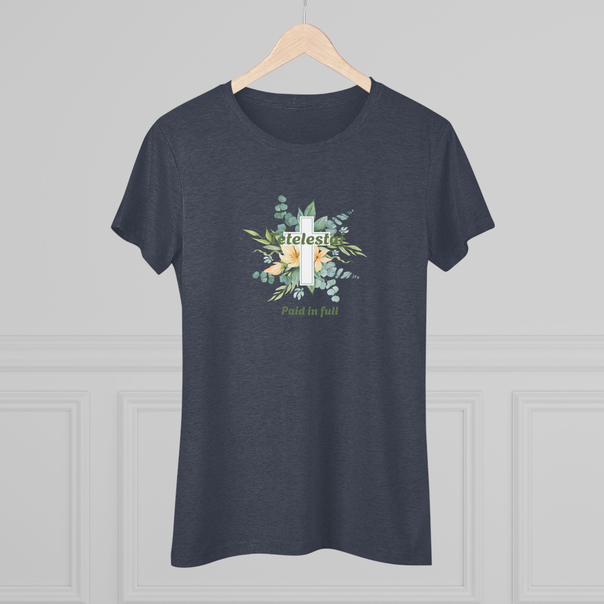 "Paid in Full" Floral Cross Graphic Tee — Women&