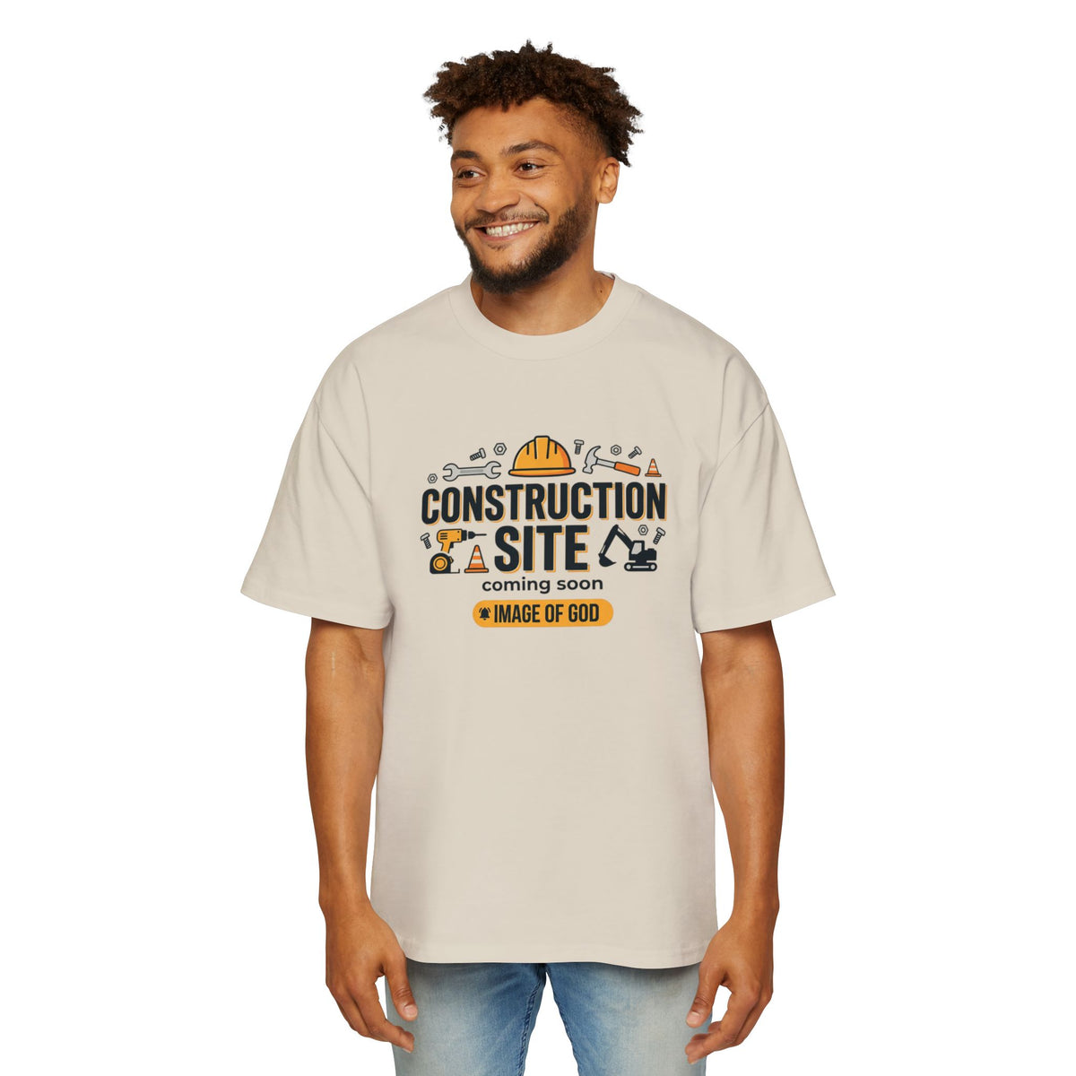 Construction Site Tee — "Coming Soon: Image of God" Graphic T-Shirt