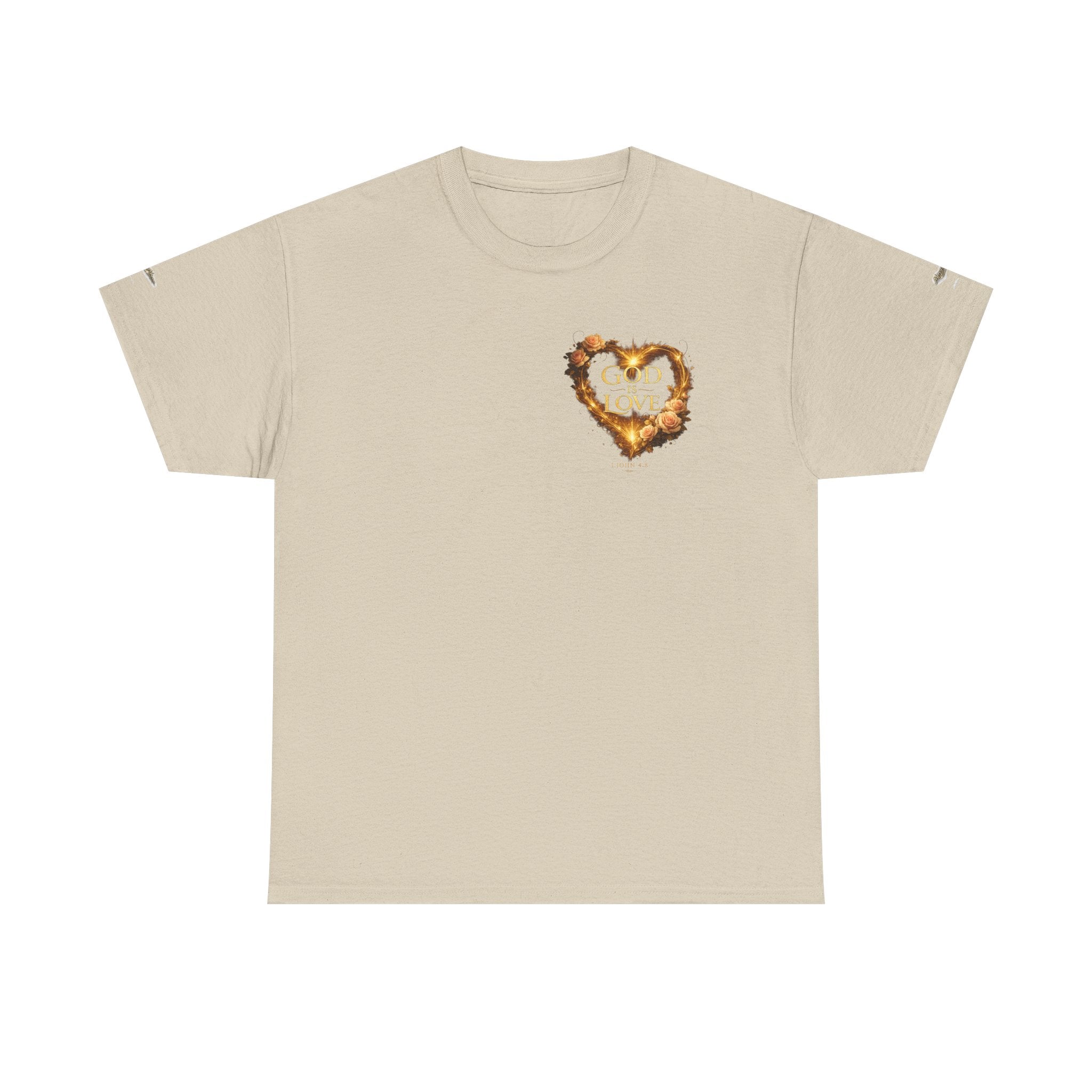 "God Is Love" Vintage Flaming Heart Graphic Tee — Unisex Cotton T-Shirt