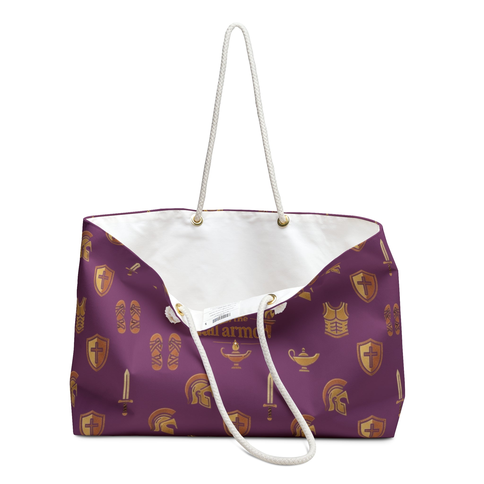 "Clothe in Full Armor" All-Over Print Weekender Tote Bag — Large Travel Duffel
