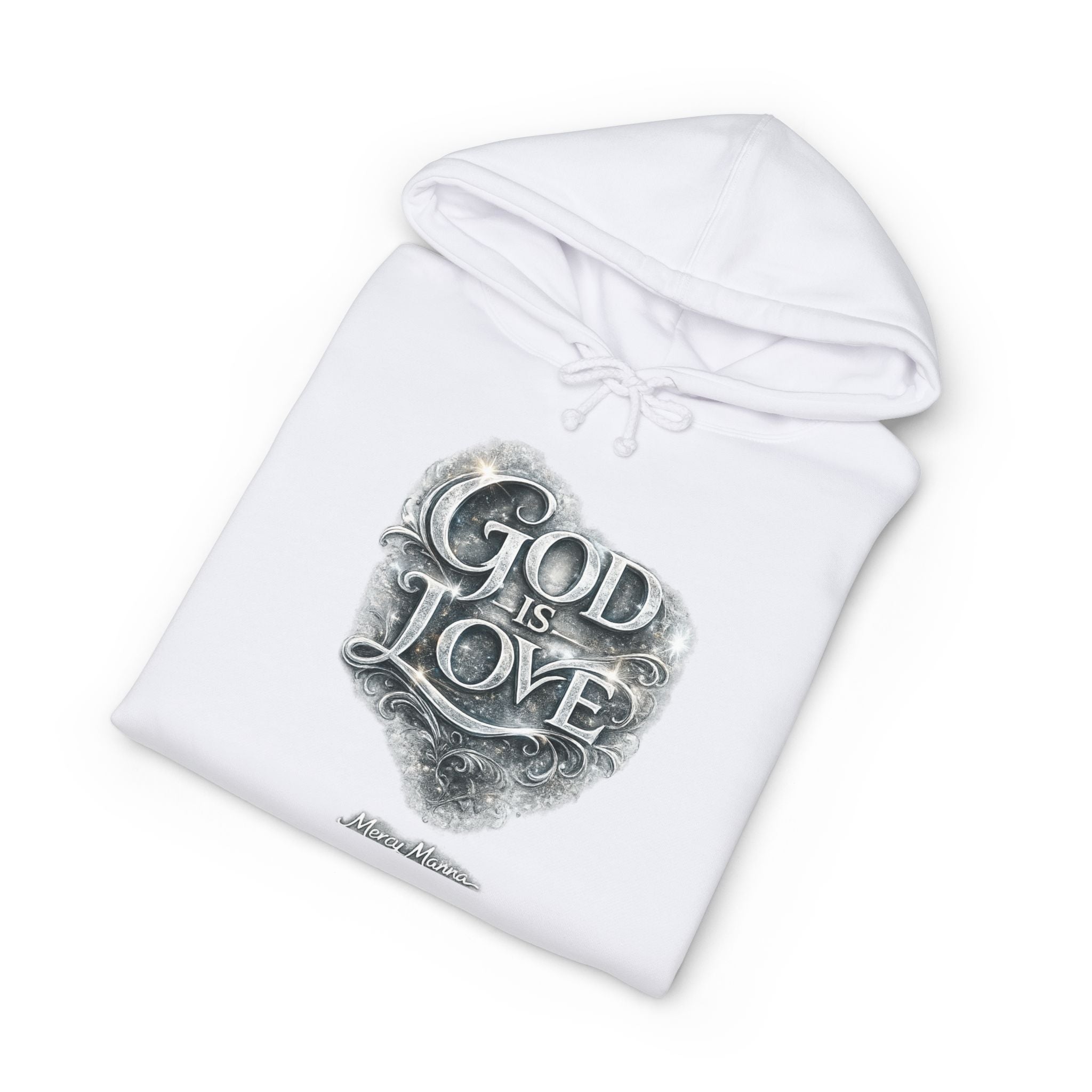 "God Is Love" Graphic Pullover Hoodie — Unisex Fleece Sweatshirt