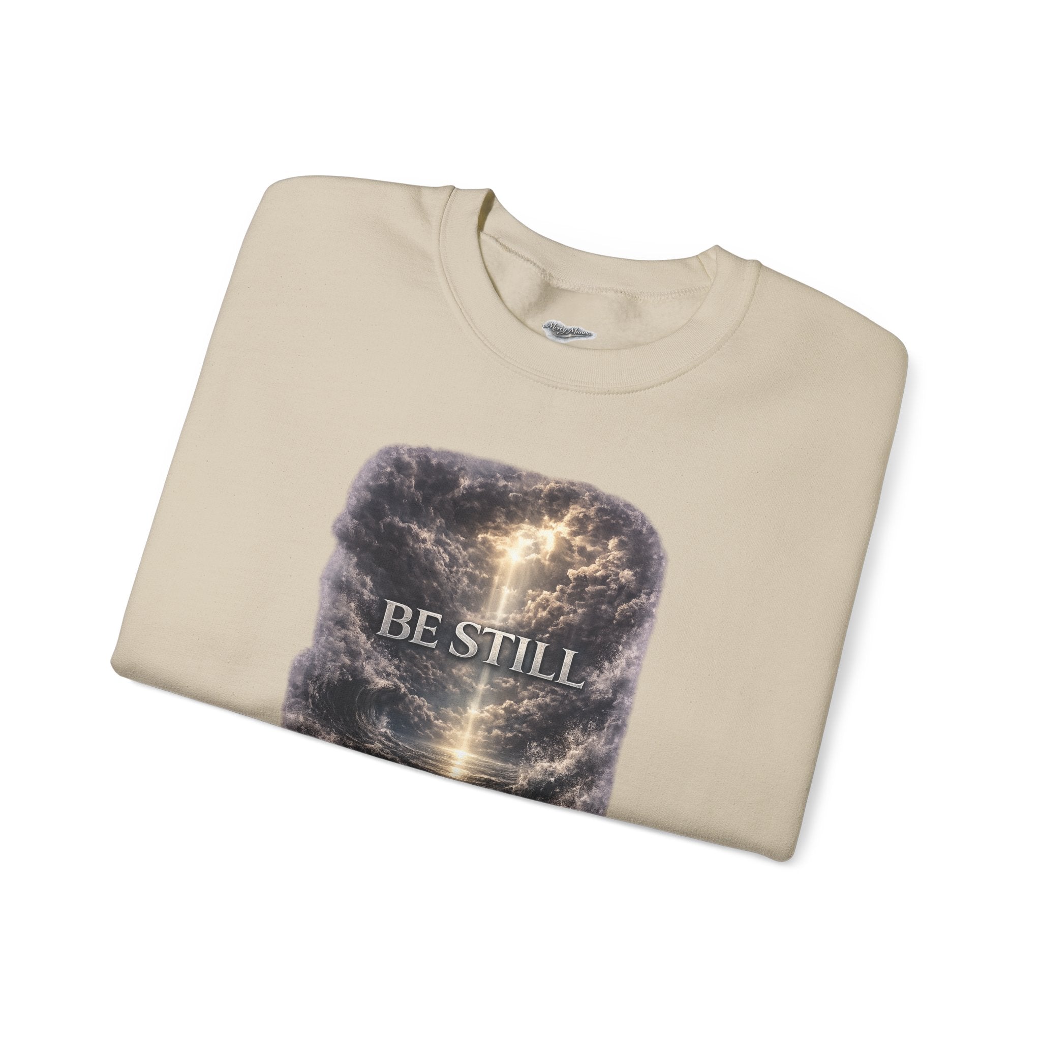 "Be Still" Graphic Crewneck Sweatshirt — Unisex Fleece Pullover