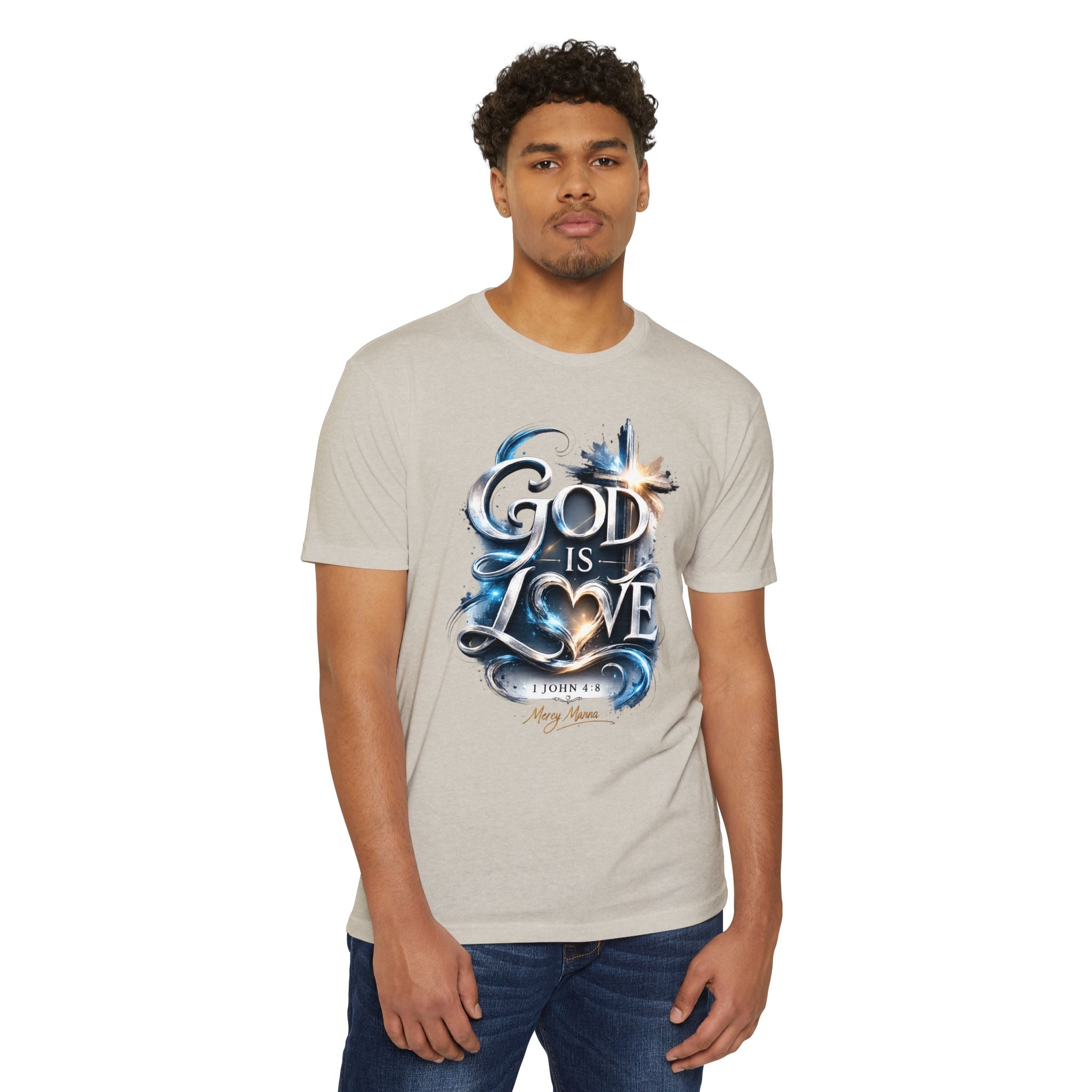 "God Is Love" Graphic Tee — Unisex Cotton T-Shirt (1 John 4:8)