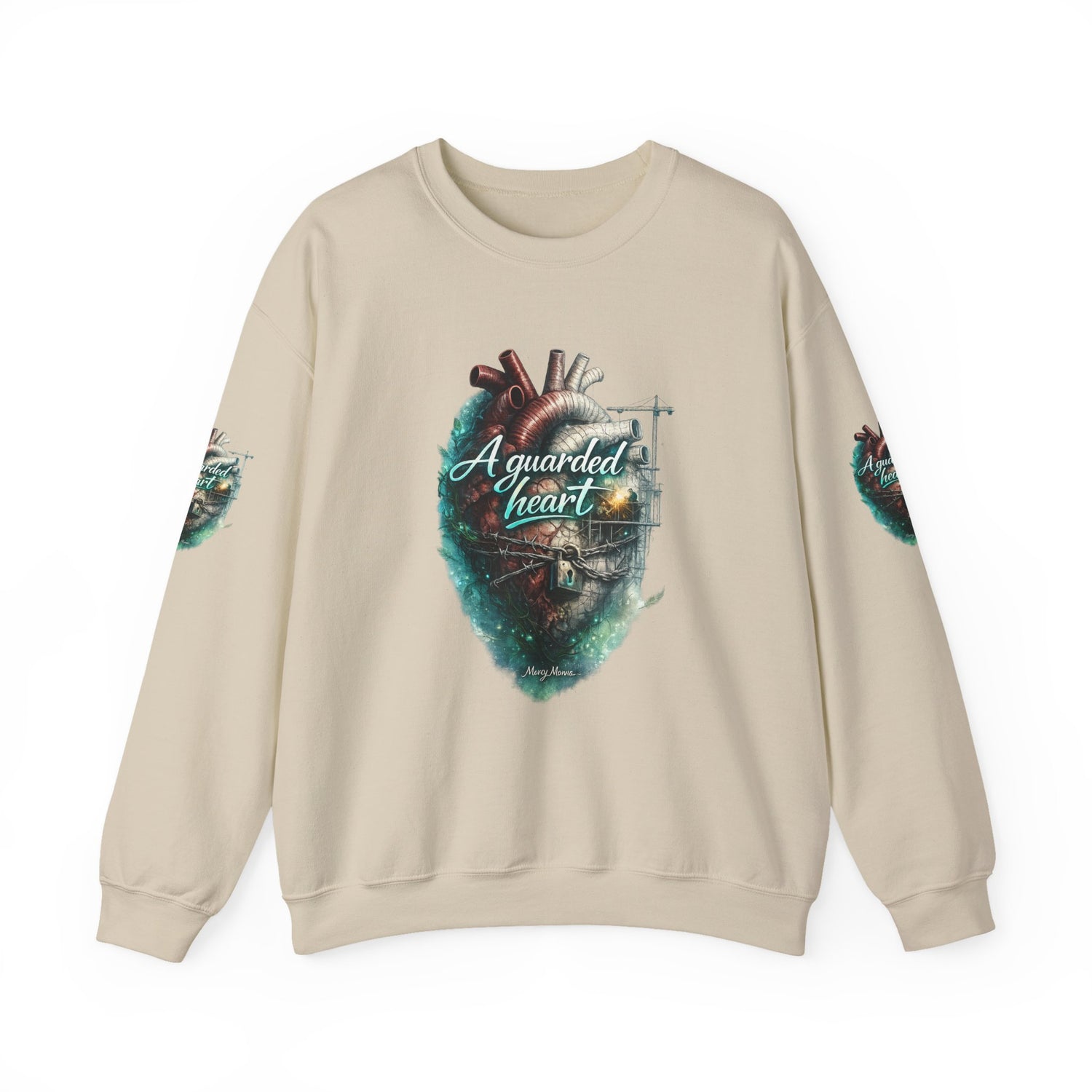 "A Guarded Heart" Crewneck Sweatshirt — Unisex Graphic Pullover