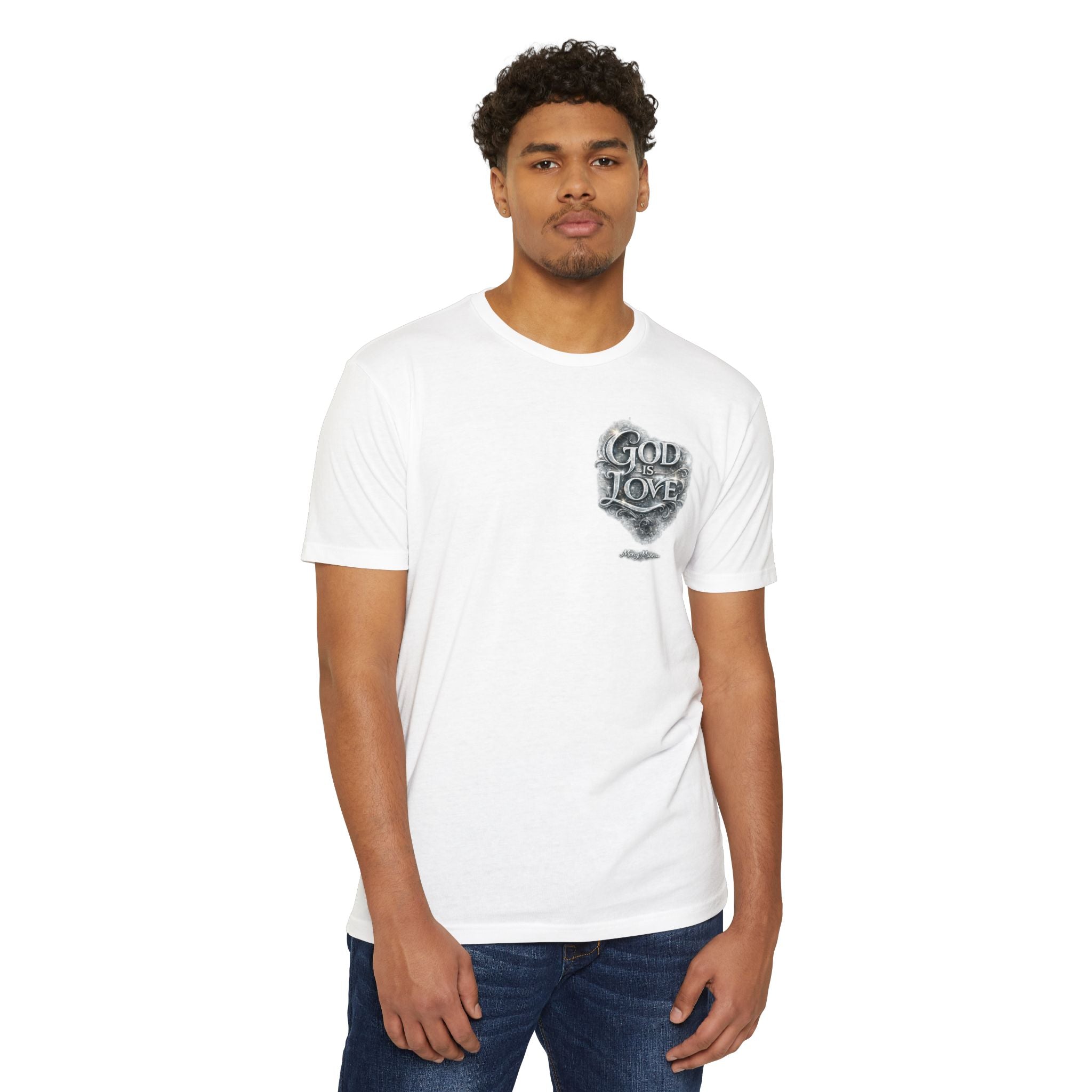 "God Is Love" Chest-Print Graphic Tee — Unisex Cotton T-Shirt
