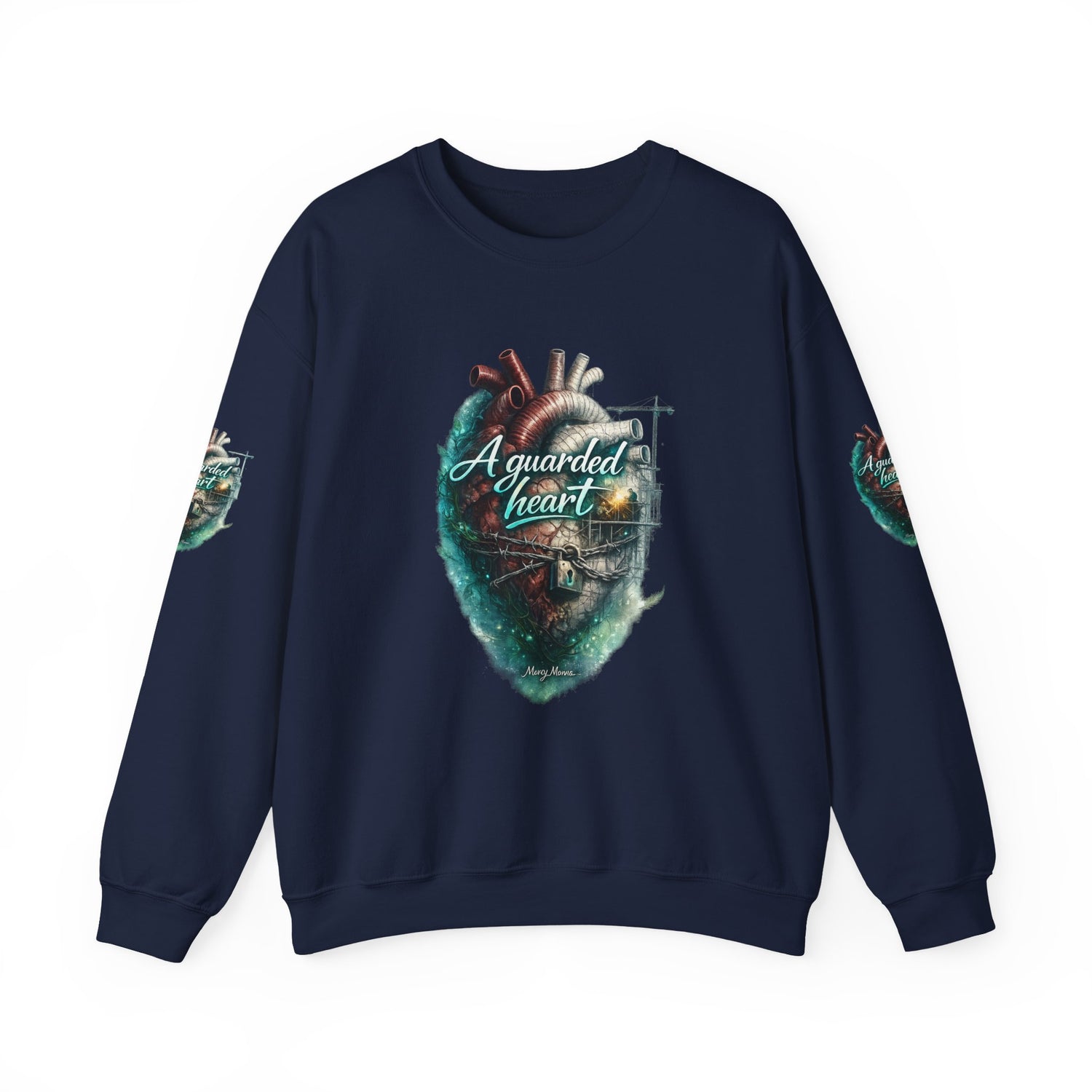 "A Guarded Heart" Crewneck Sweatshirt — Unisex Graphic Pullover