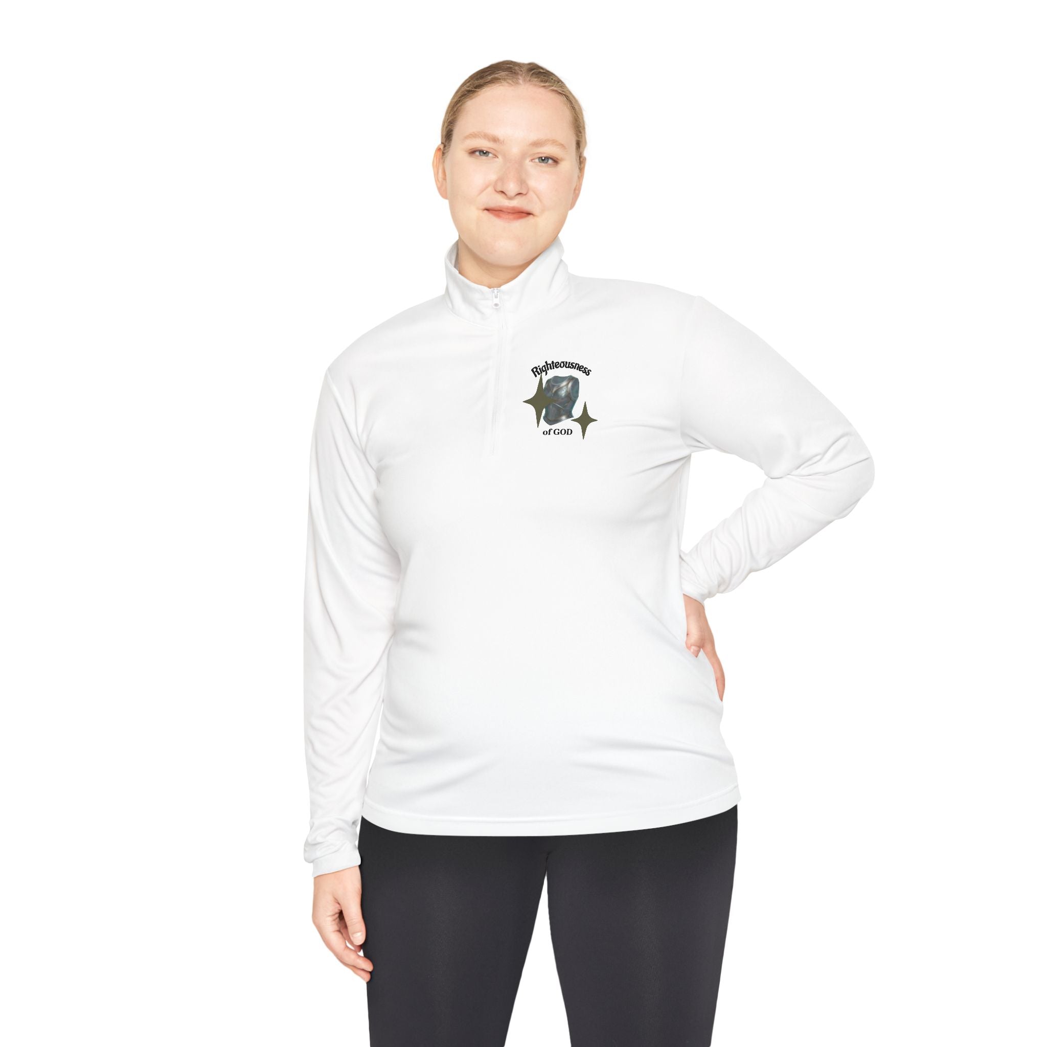 "Breastplate of Righteousness" Quarter-Zip Pullover — Unisex Graphic Sweatshirt