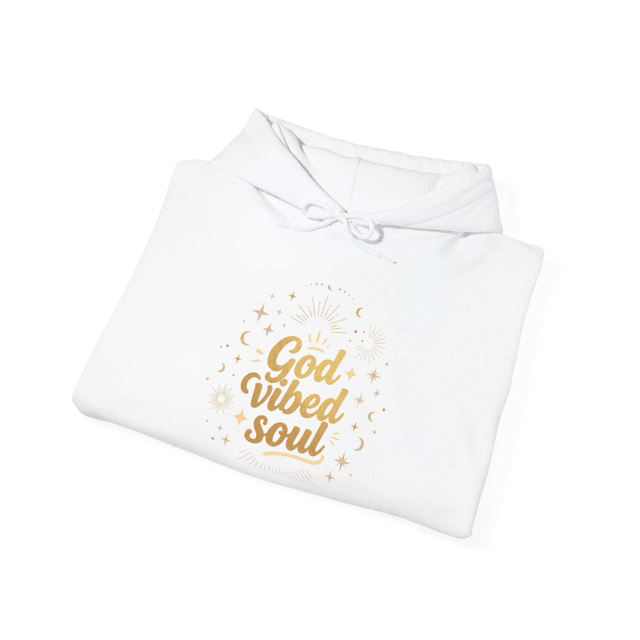 "God Vibes" Brushed Fleece Pullover Hoodie — Unisex Graphic Sweatshirt