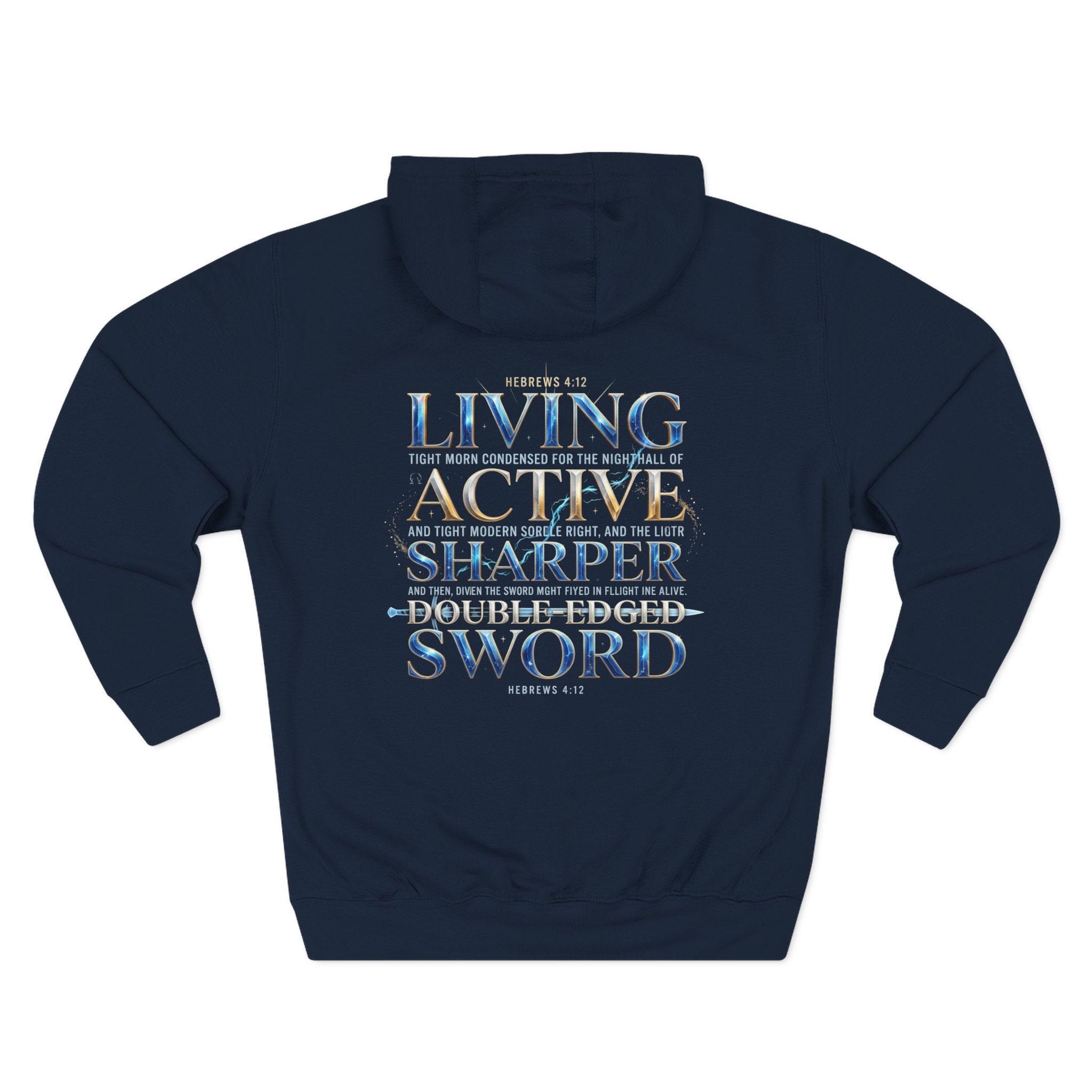 "Hebrews 4:12" Sword Graphic Pullover Hoodie — Unisex Fleece Sweatshirt