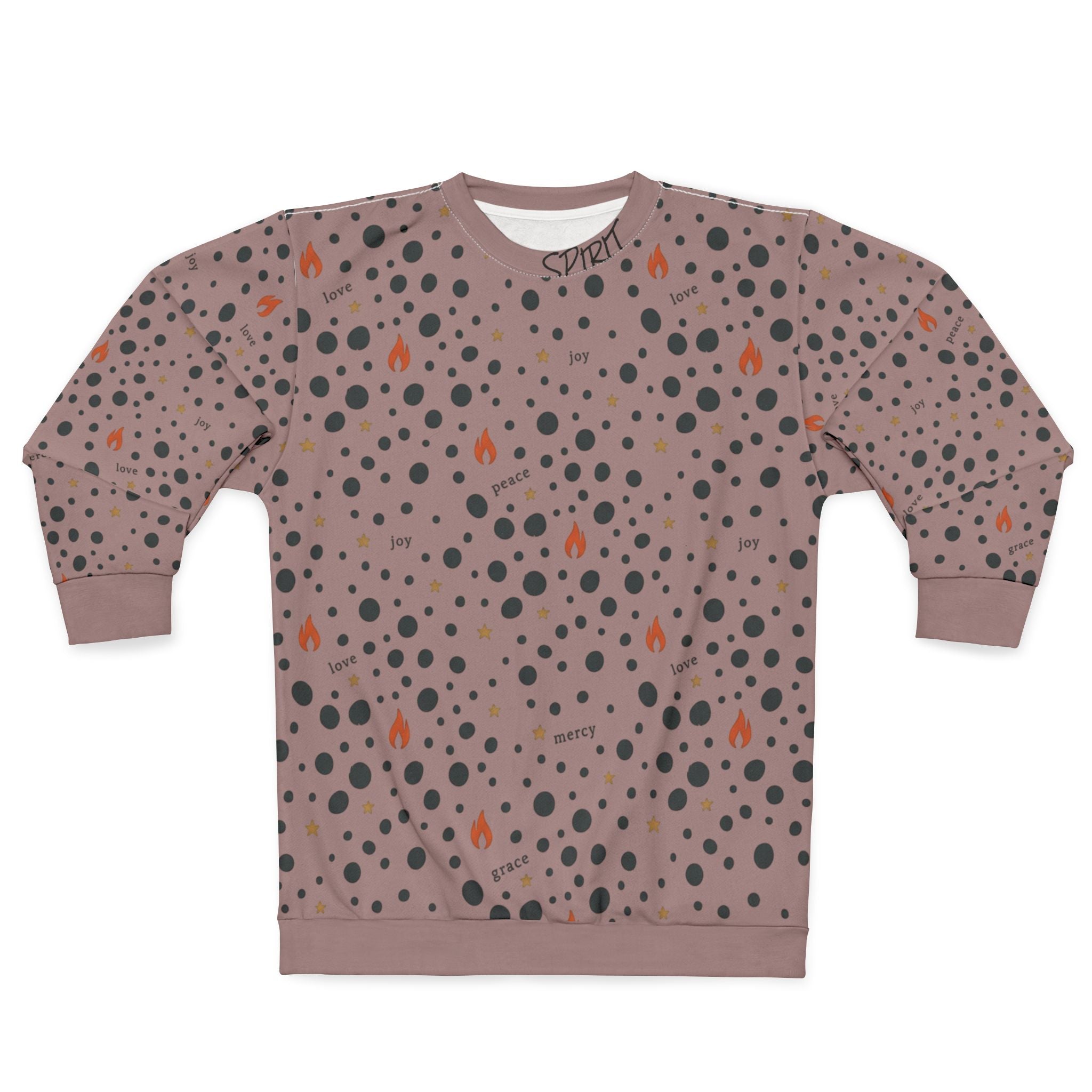 Fruit of the Spirit Polka Dot Graphic Crewneck Sweatshirt — Unisex Cozy Pullover