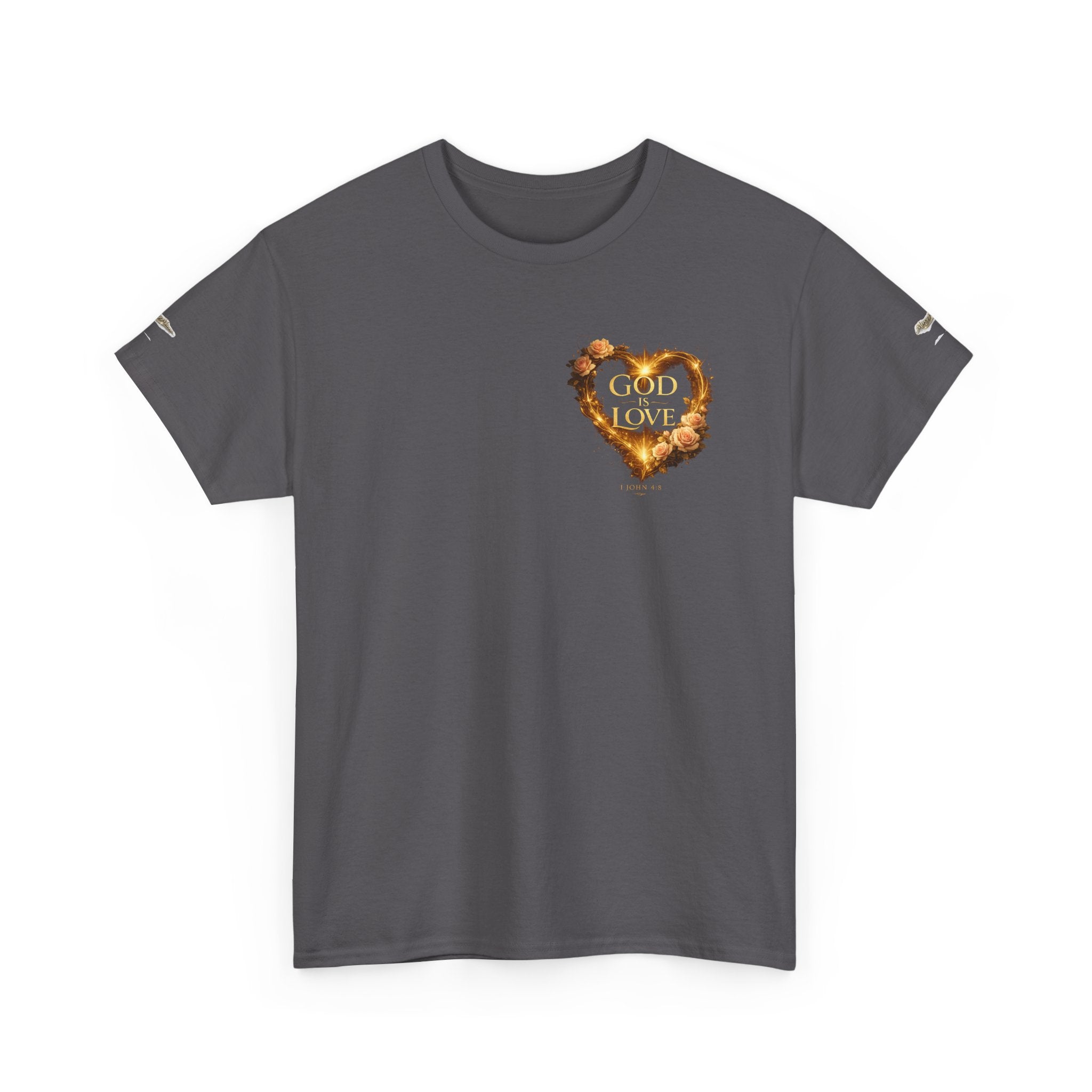"God Is Love" Vintage Flaming Heart Graphic Tee — Unisex Cotton T-Shirt
