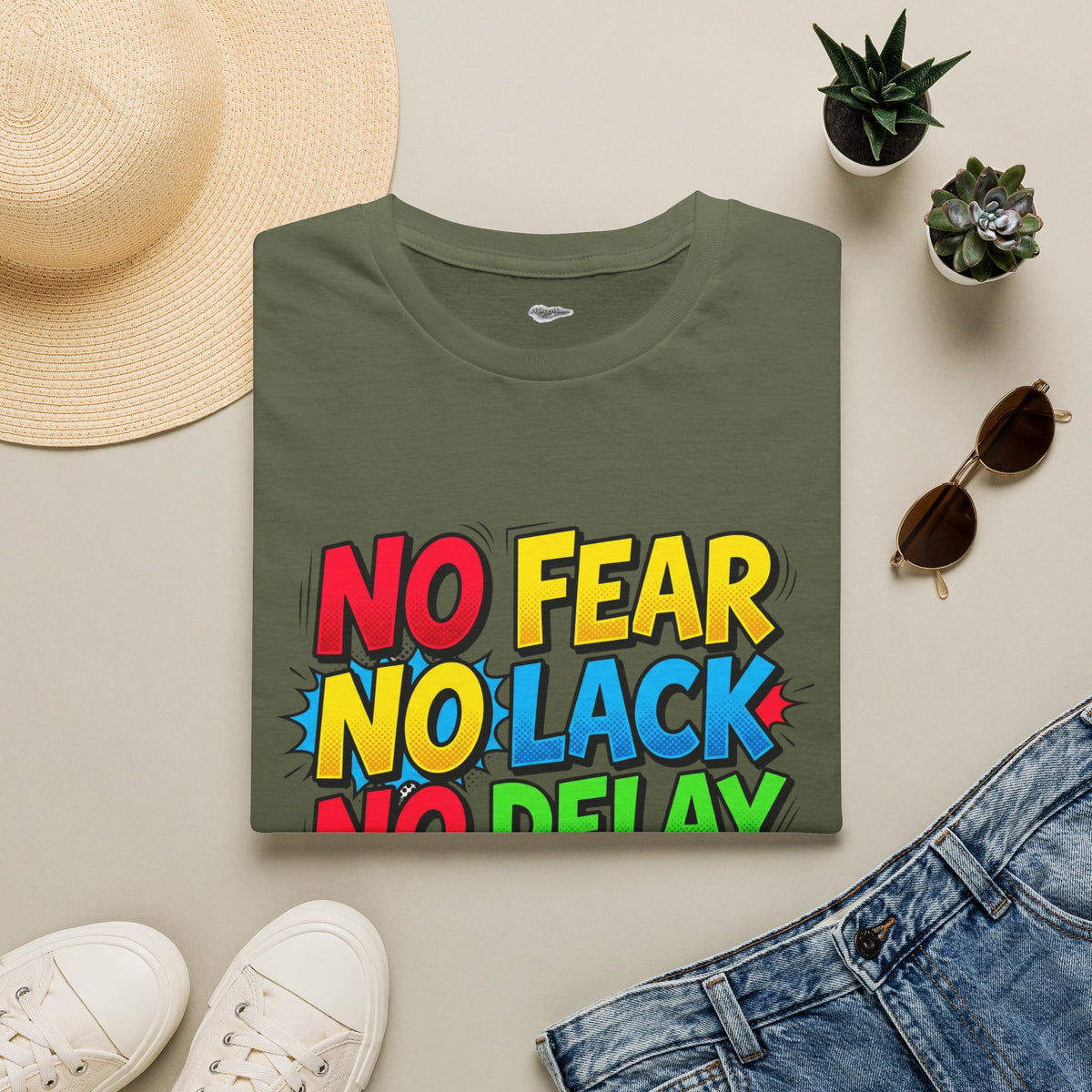 No Fear No Lack No Delay Tee — Psalm 23 Christian T-Shirt