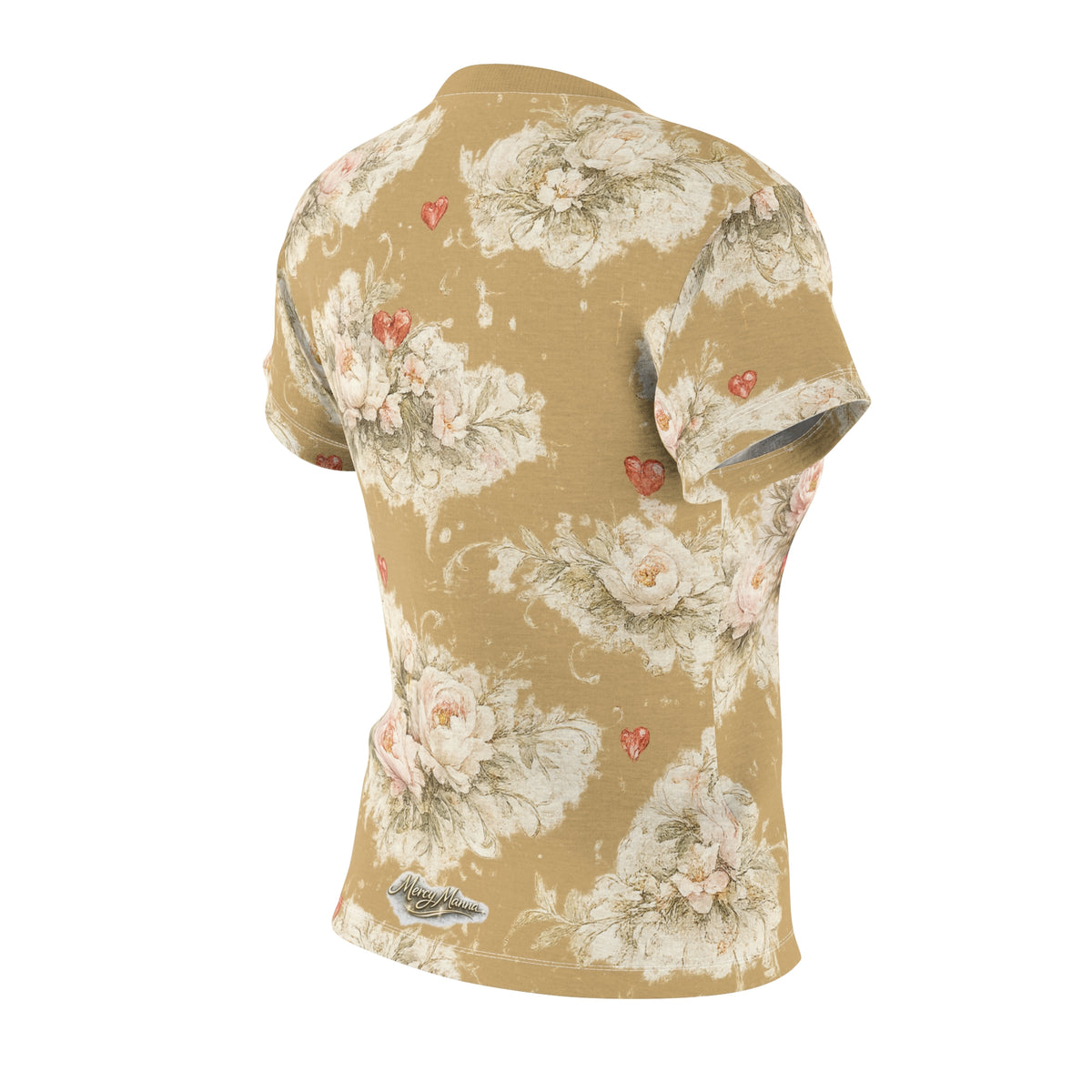 Agape Floral Women’s Tee — Vintage Rose Cut & Sew All-Over Print