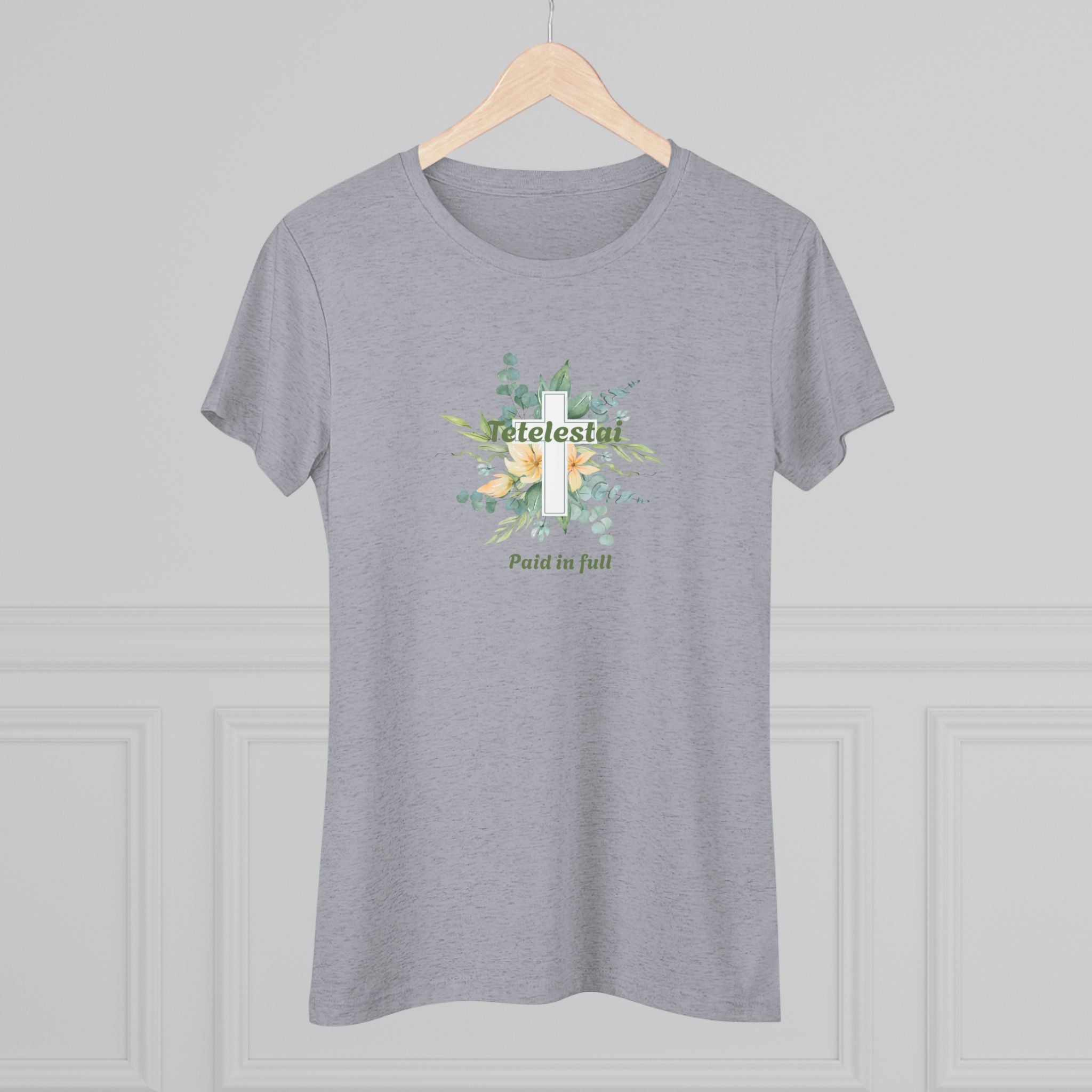 "Paid in Full" Floral Cross Graphic Tee — Women&