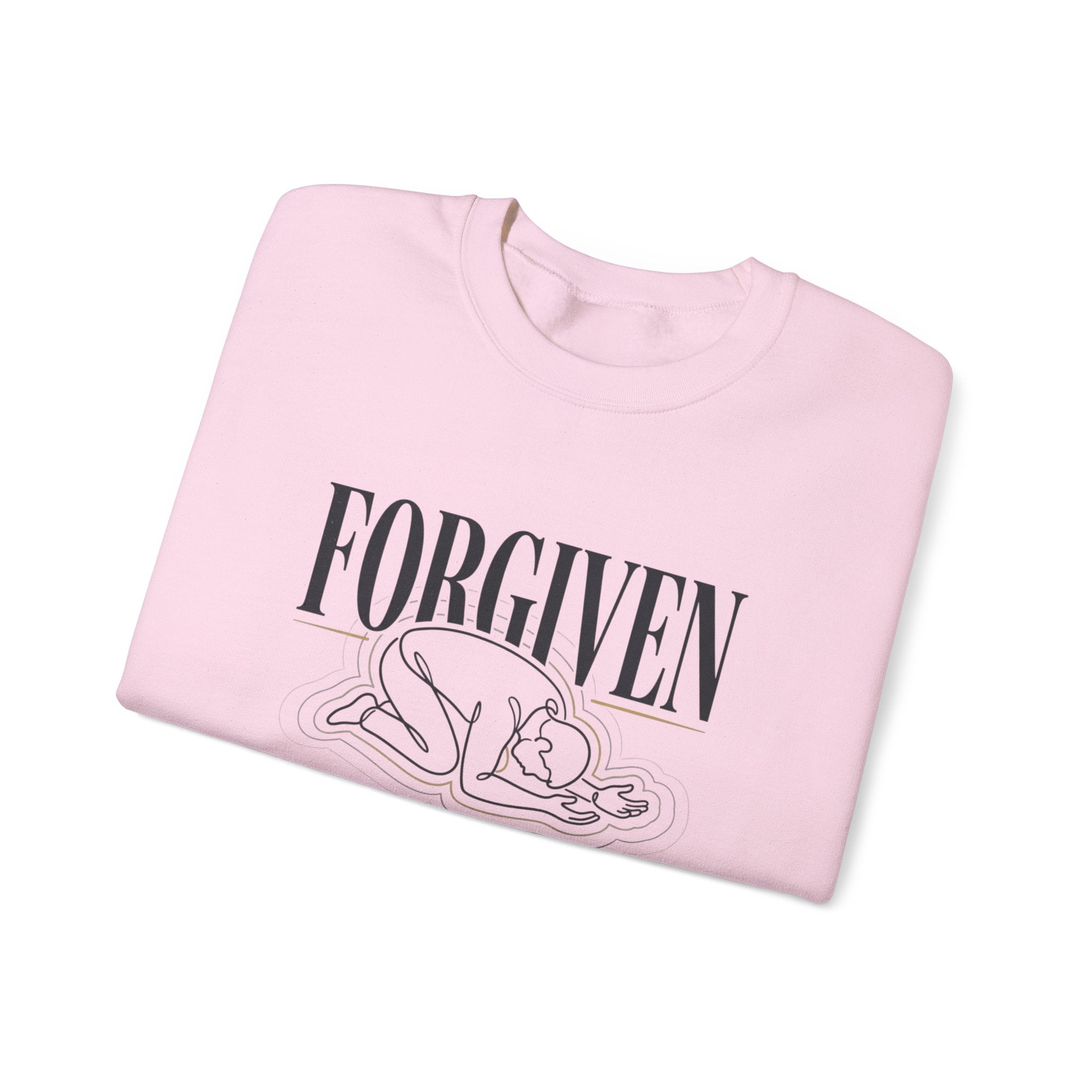 "Forgiven" Heavy Blend Crewneck Sweatshirt — Unisex Graphic Pullover
