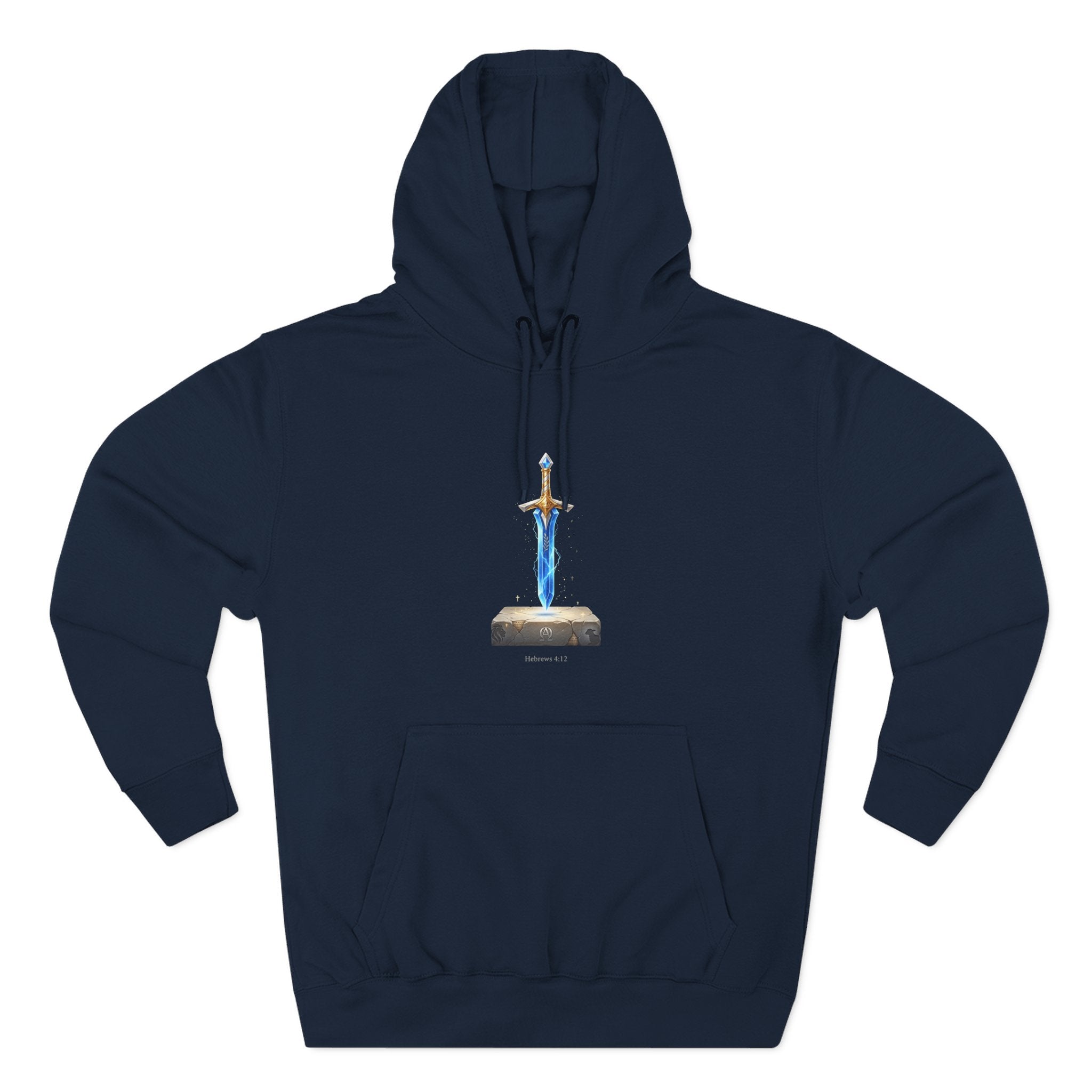 "Hebrews 4:12" Sword Graphic Pullover Hoodie — Unisex Fleece Sweatshirt