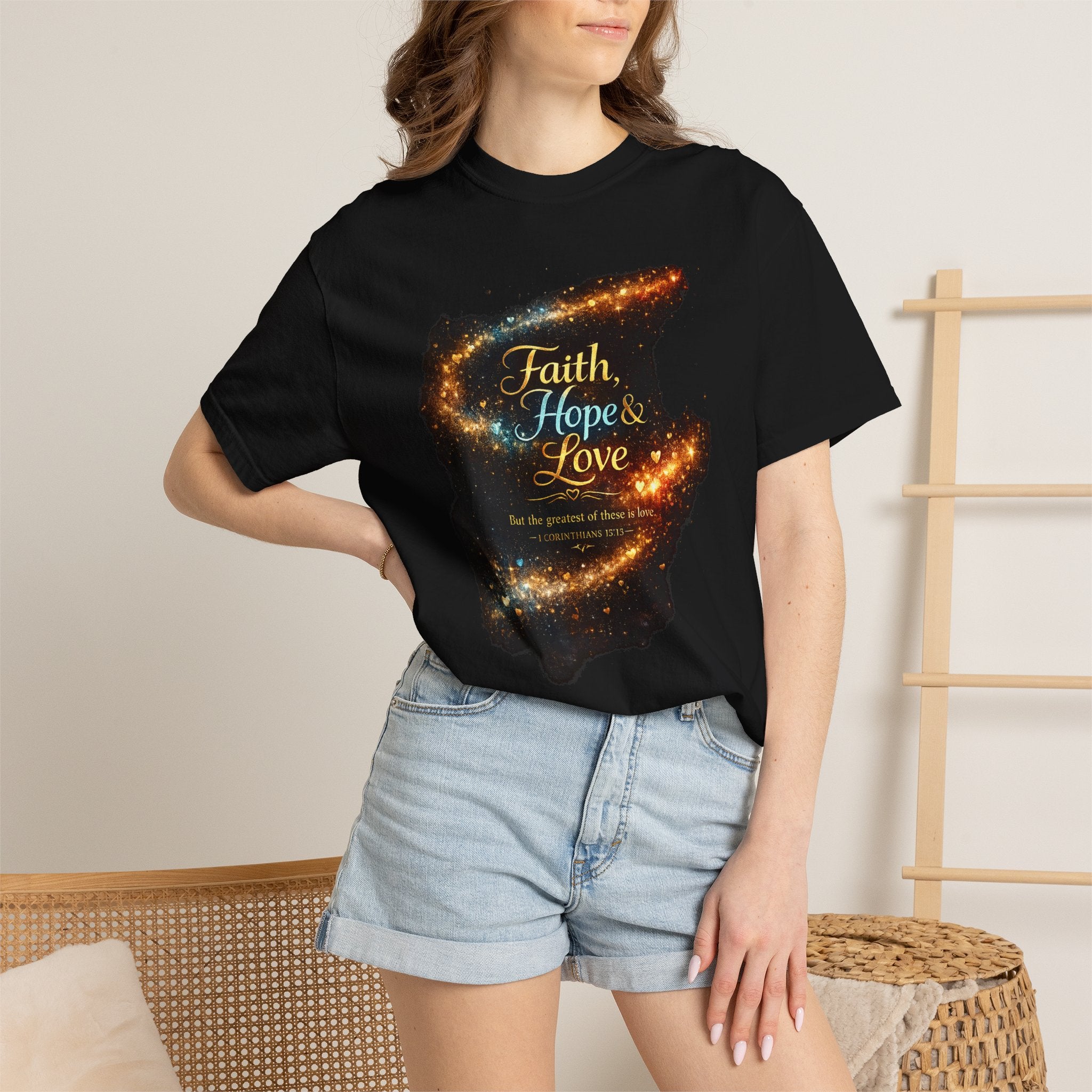 "Faith, Hope & Love" Graphic Tee — Unisex 1 Corinthians 13 T-Shirt