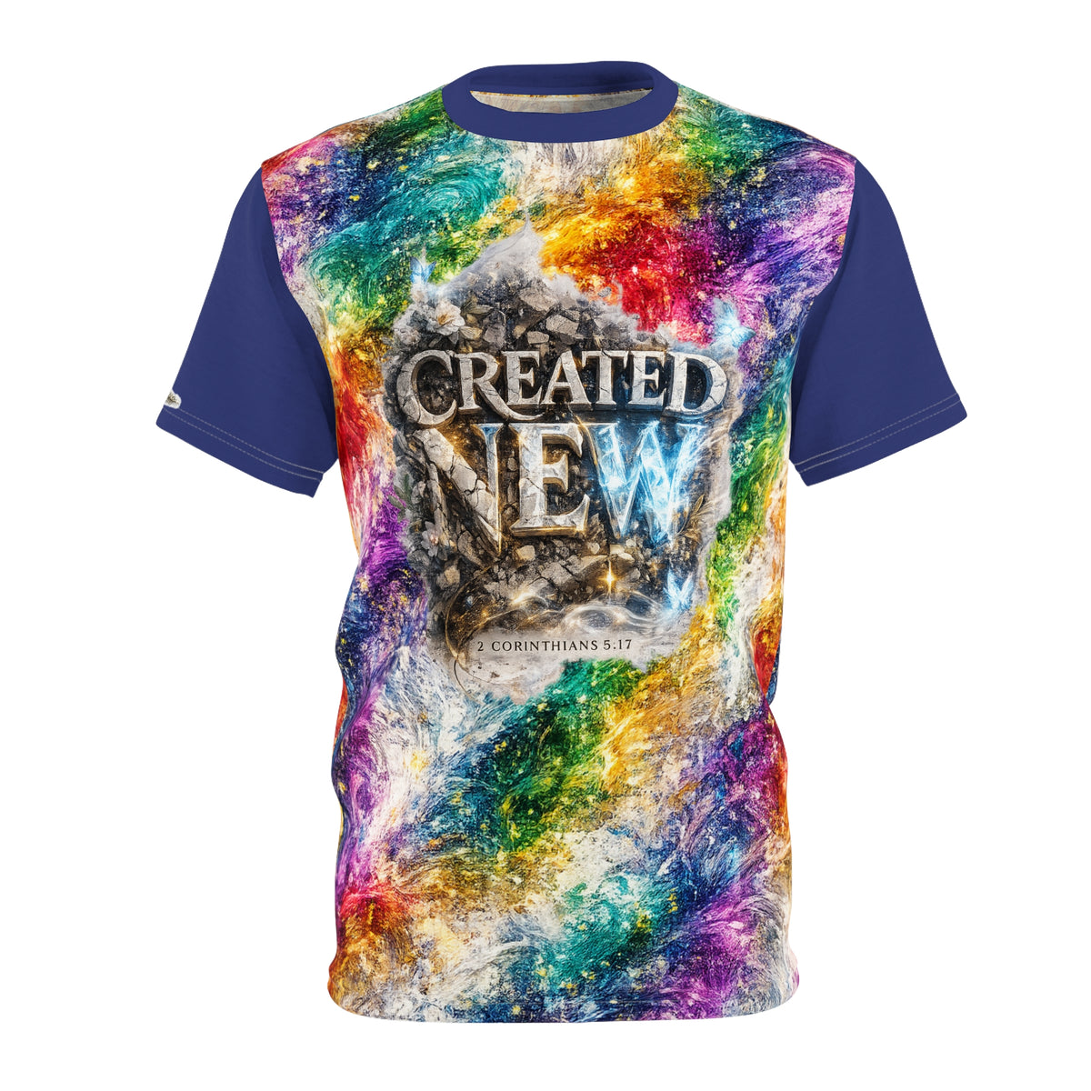 Created New Tie-Dye Tee — "Created New" Graphic Shirt (2 Corinthians 5:17)