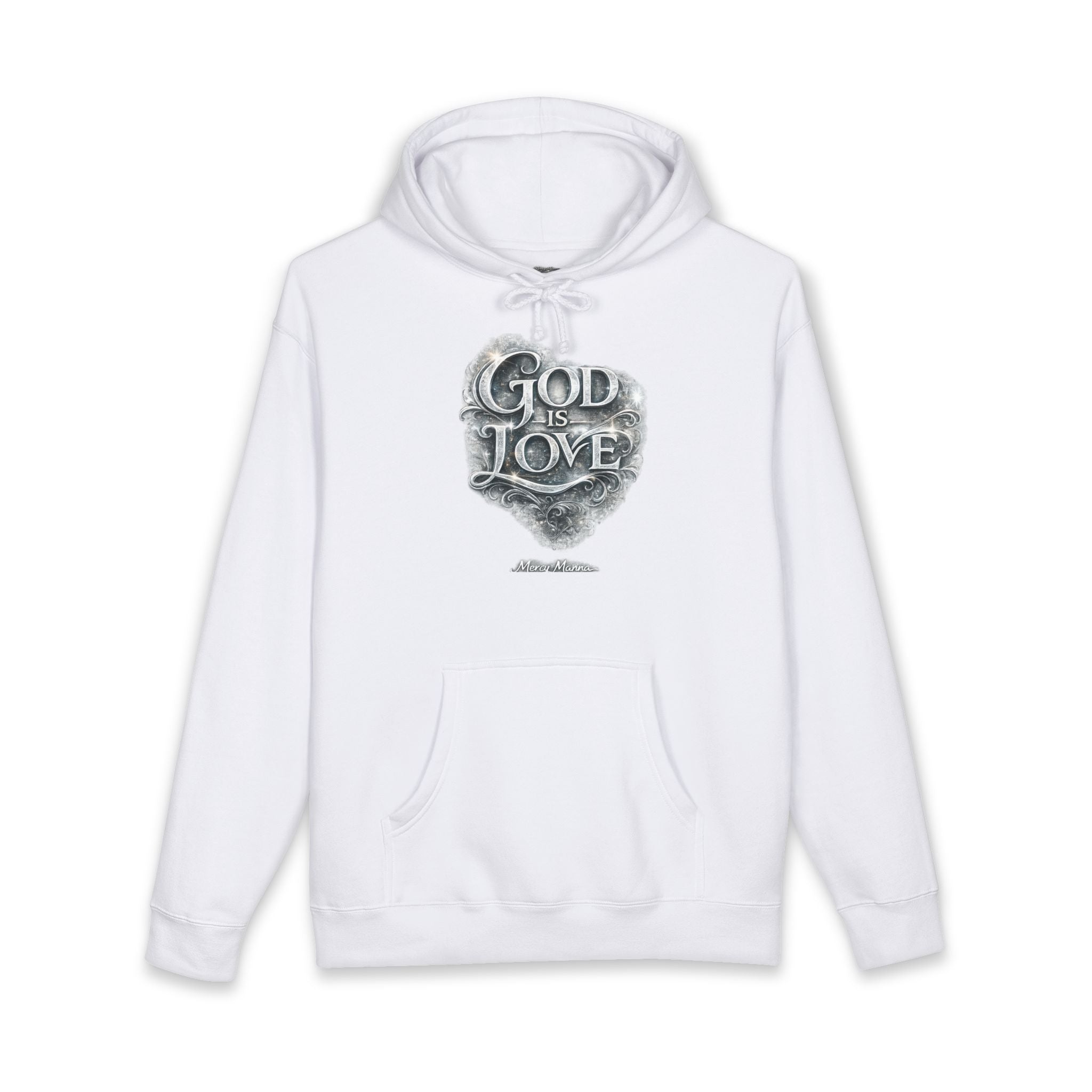 "God Is Love" Graphic Pullover Hoodie — Unisex Fleece Sweatshirt