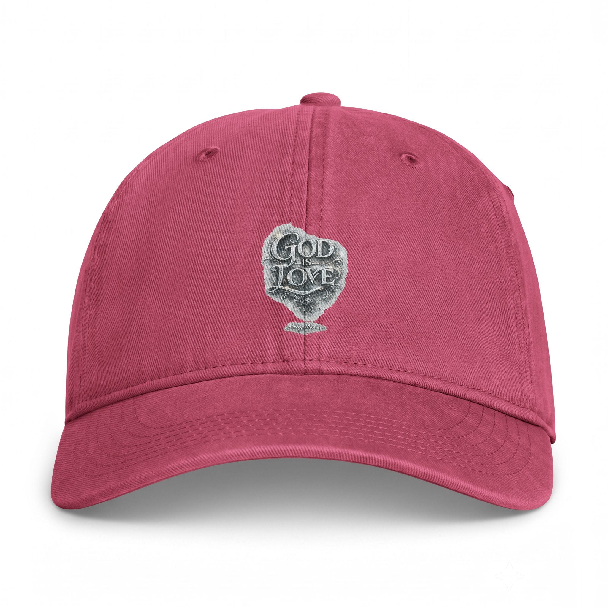 "God Is Love" Embroidered Washed Vintage Dad Hat — Adjustable Cap
