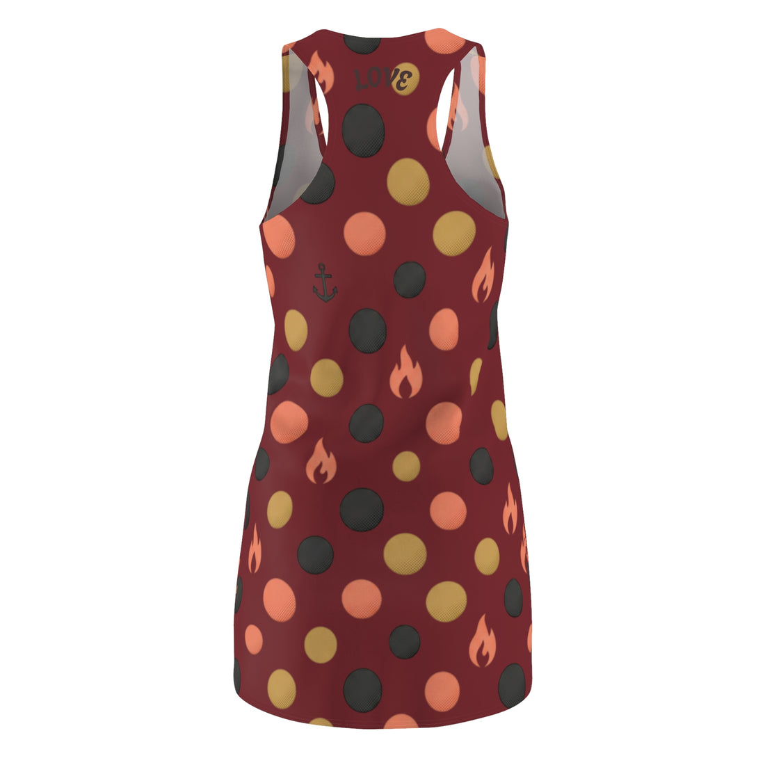 "Love" Heart & Flame Polka Dot Racerback Dress — Women&