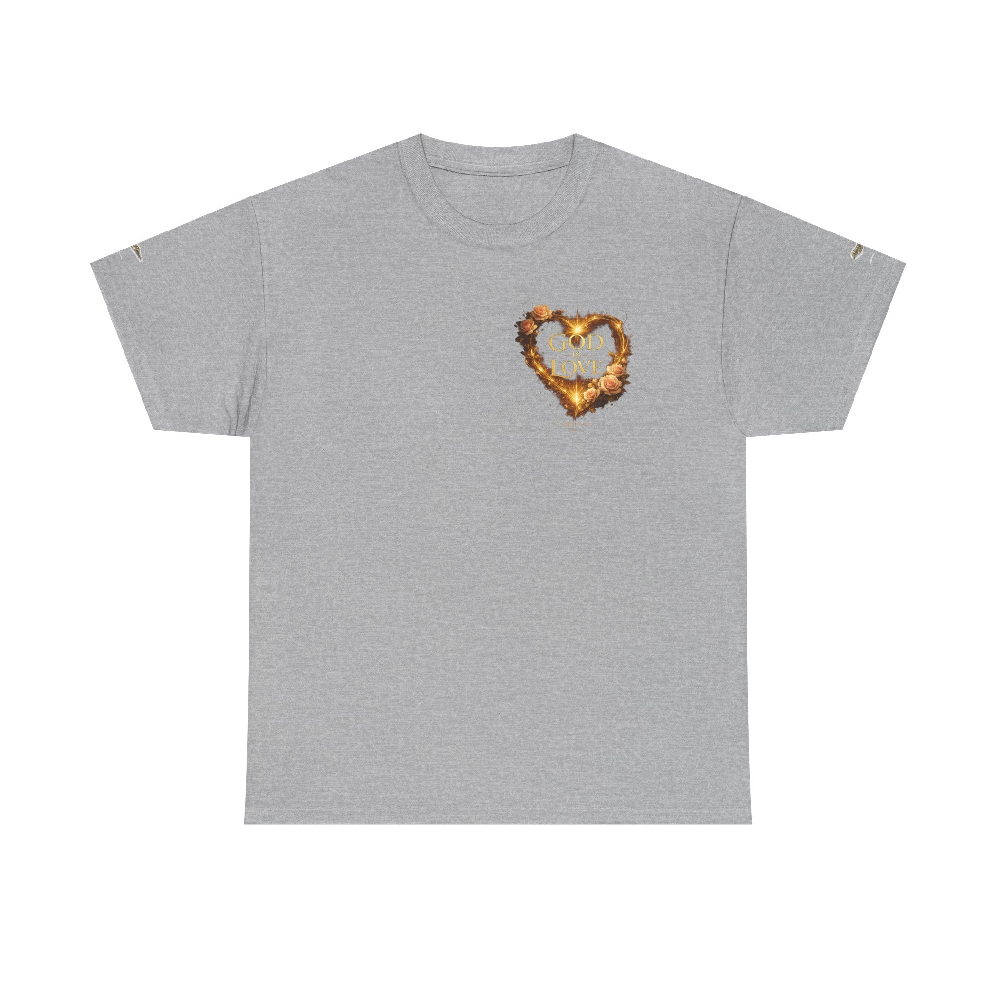 "God Is Love" Vintage Flaming Heart Graphic Tee — Unisex Cotton T-Shirt