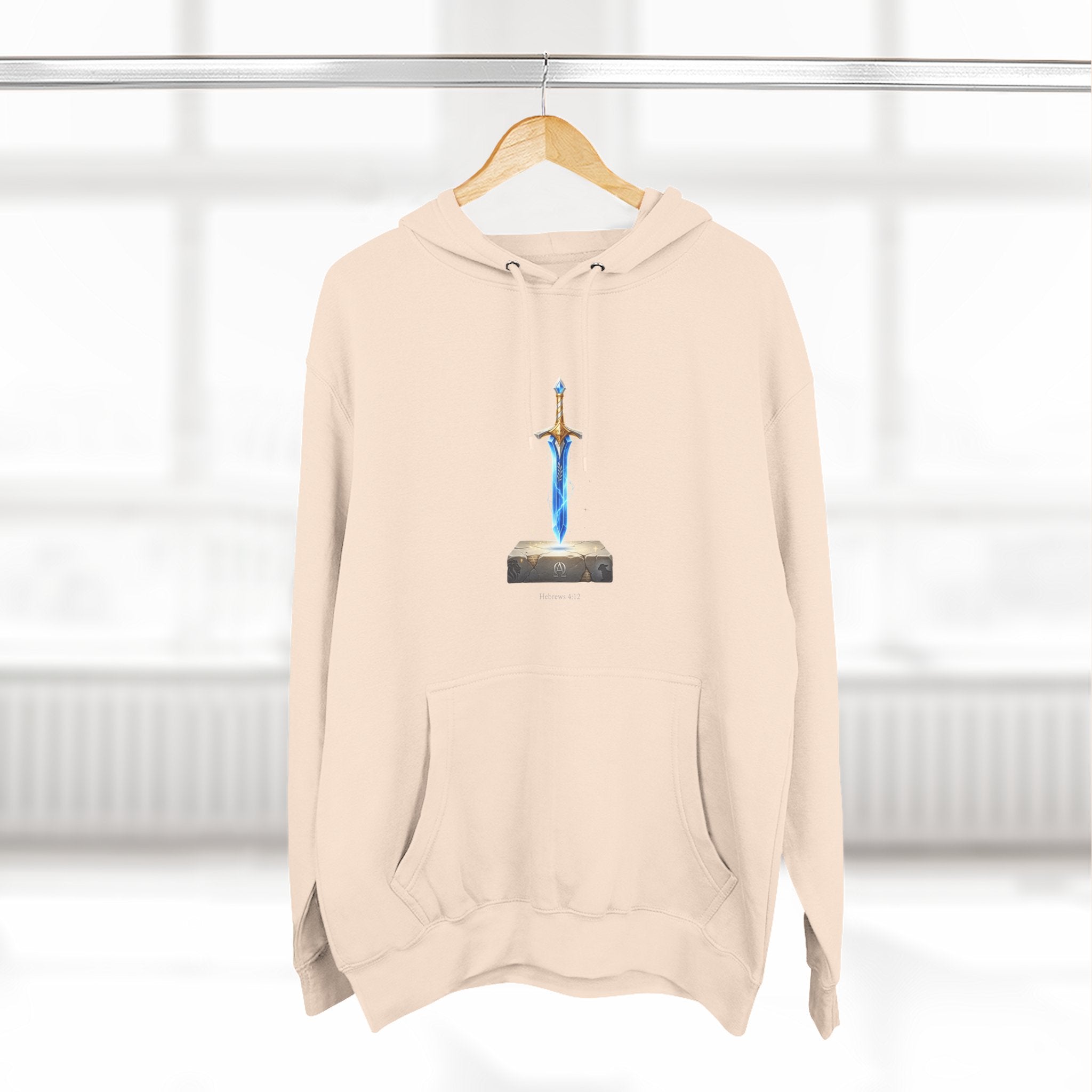 "Hebrews 4:12" Sword Graphic Pullover Hoodie — Unisex Fleece Sweatshirt