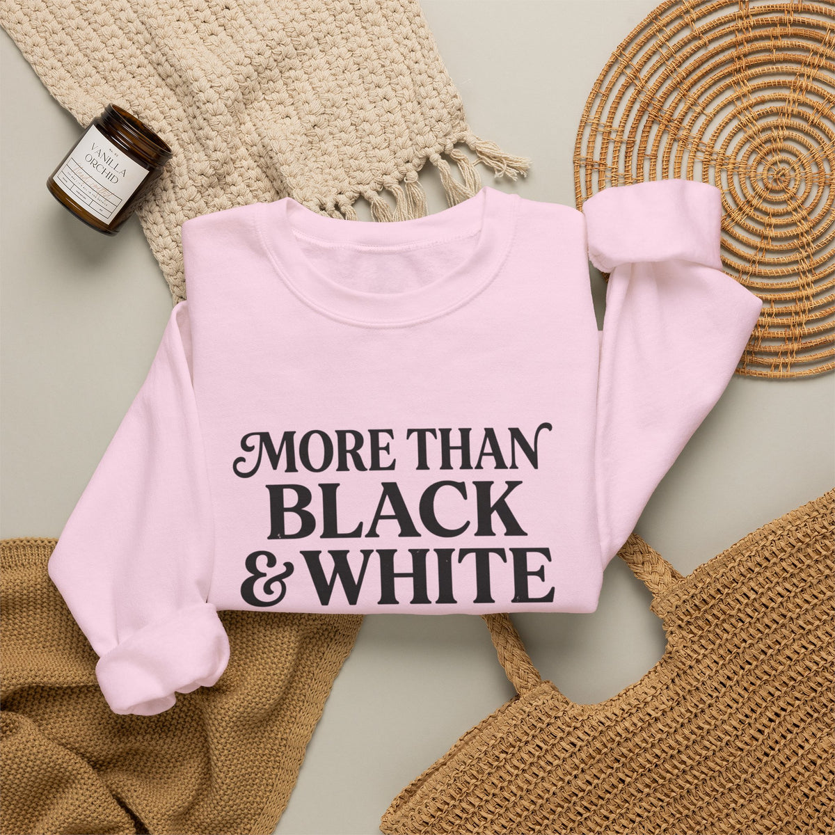 Mercy Manna More Than Black & White Crewneck Sweatshirt