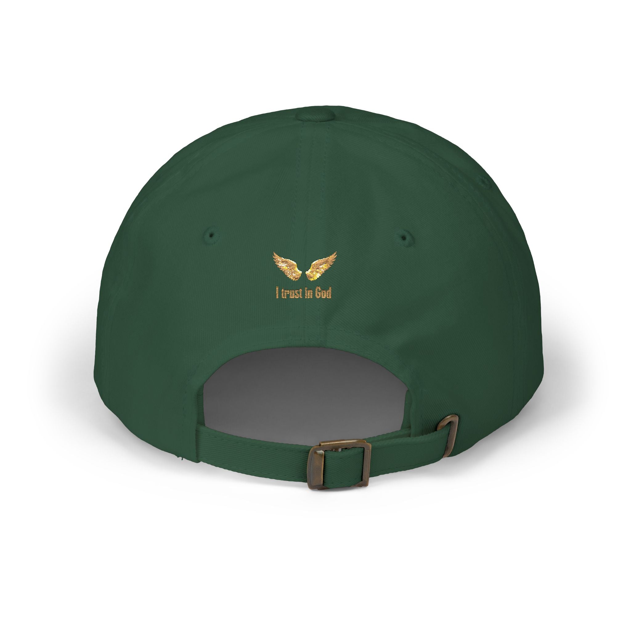 "I Trust in God" Gold Wing Embroidered Dad Cap — Adjustable Hat