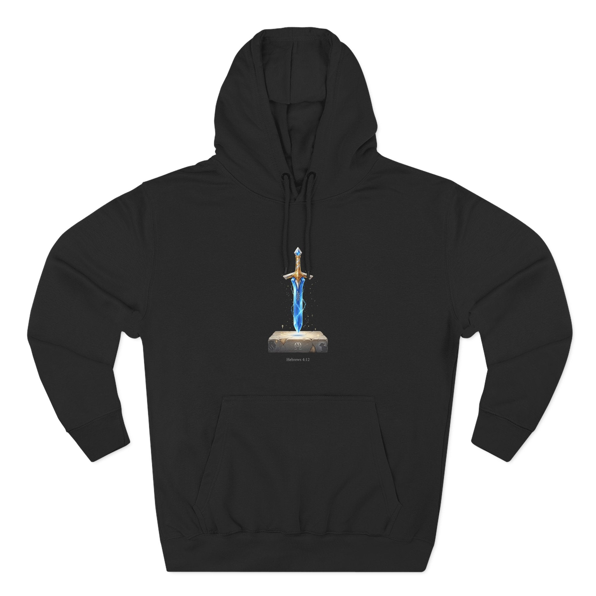 "Hebrews 4:12" Sword Graphic Pullover Hoodie — Unisex Fleece Sweatshirt