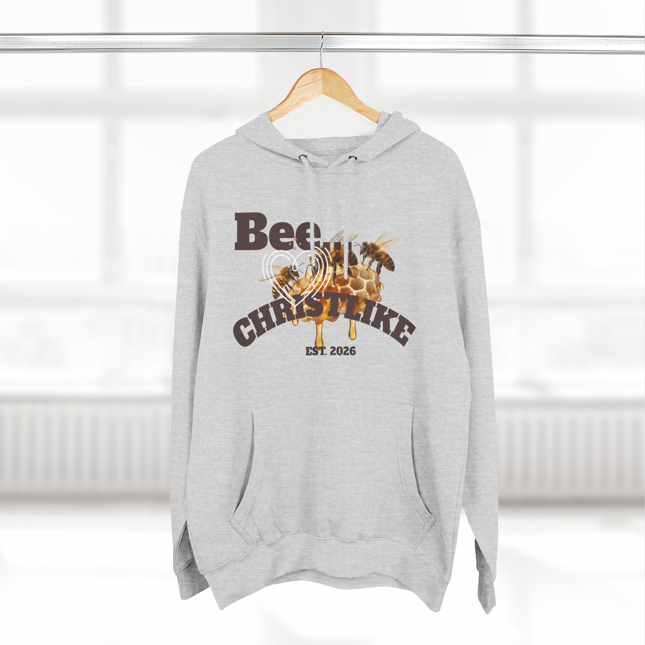 "Be Christlike" Honeybee Graphic Pullover Hoodie — Unisex Fleece Sweatshirt