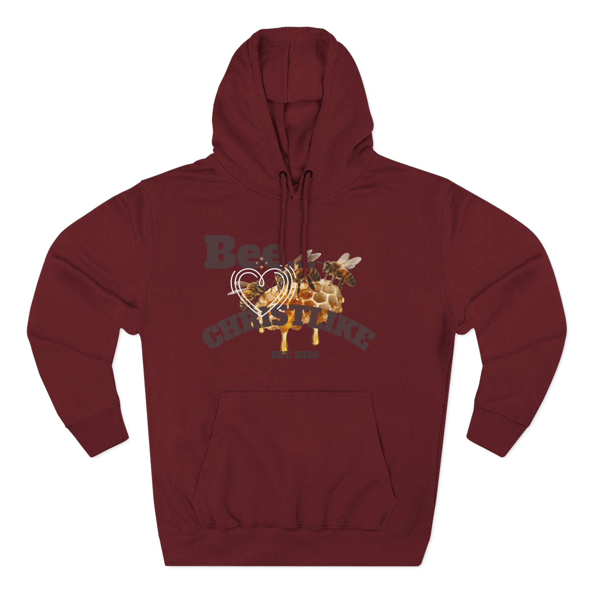 "Be Christlike" Honeybee Graphic Pullover Hoodie — Unisex Fleece Sweatshirt