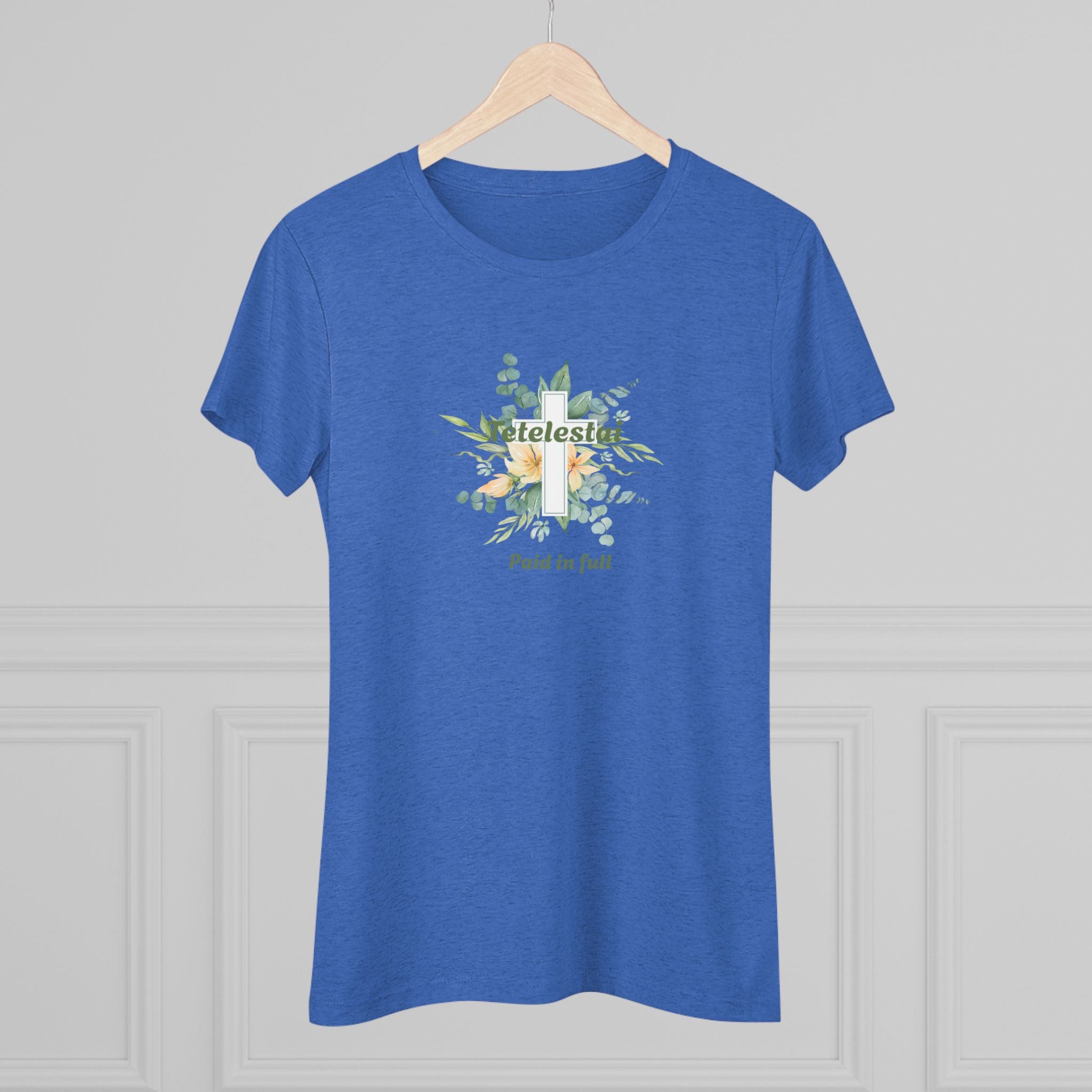 "Paid in Full" Floral Cross Graphic Tee — Women&