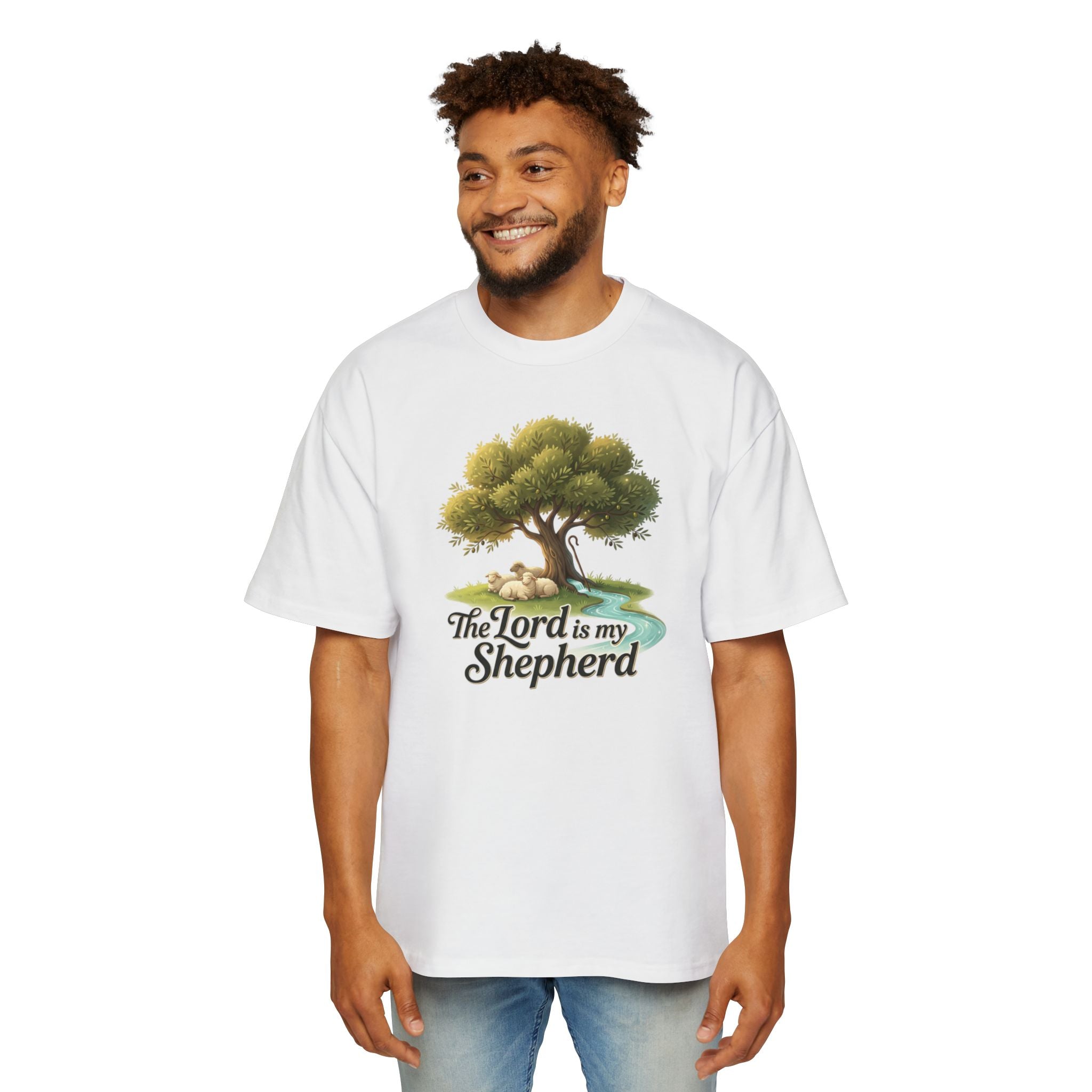 "The Lord Is My Shepherd" Oversized Graphic Tee — Men&