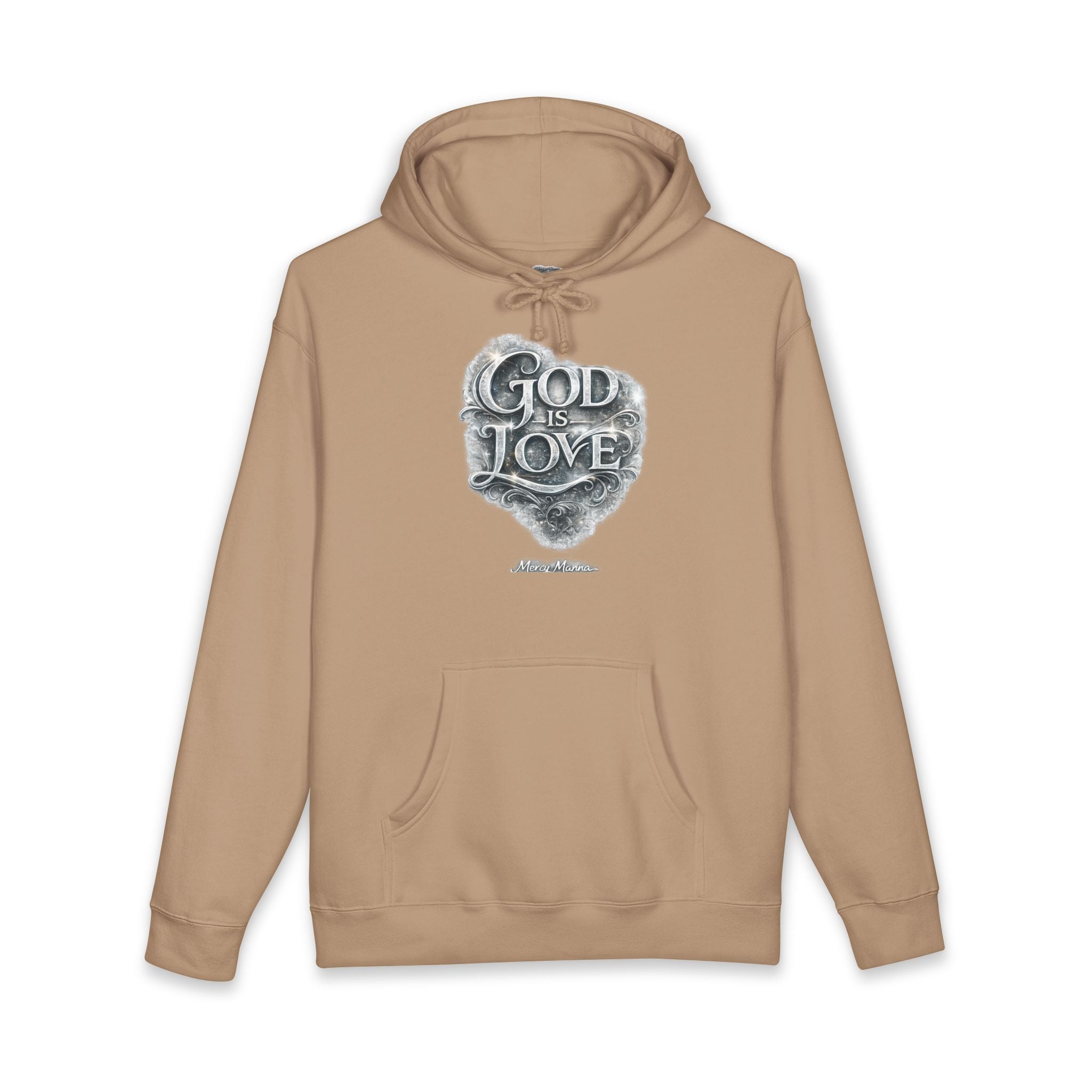"God Is Love" Graphic Pullover Hoodie — Unisex Fleece Sweatshirt