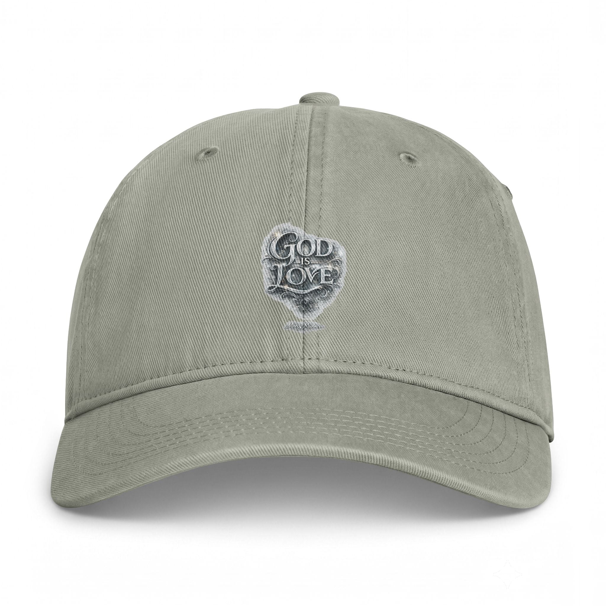 "God Is Love" Embroidered Washed Vintage Dad Hat — Adjustable Cap