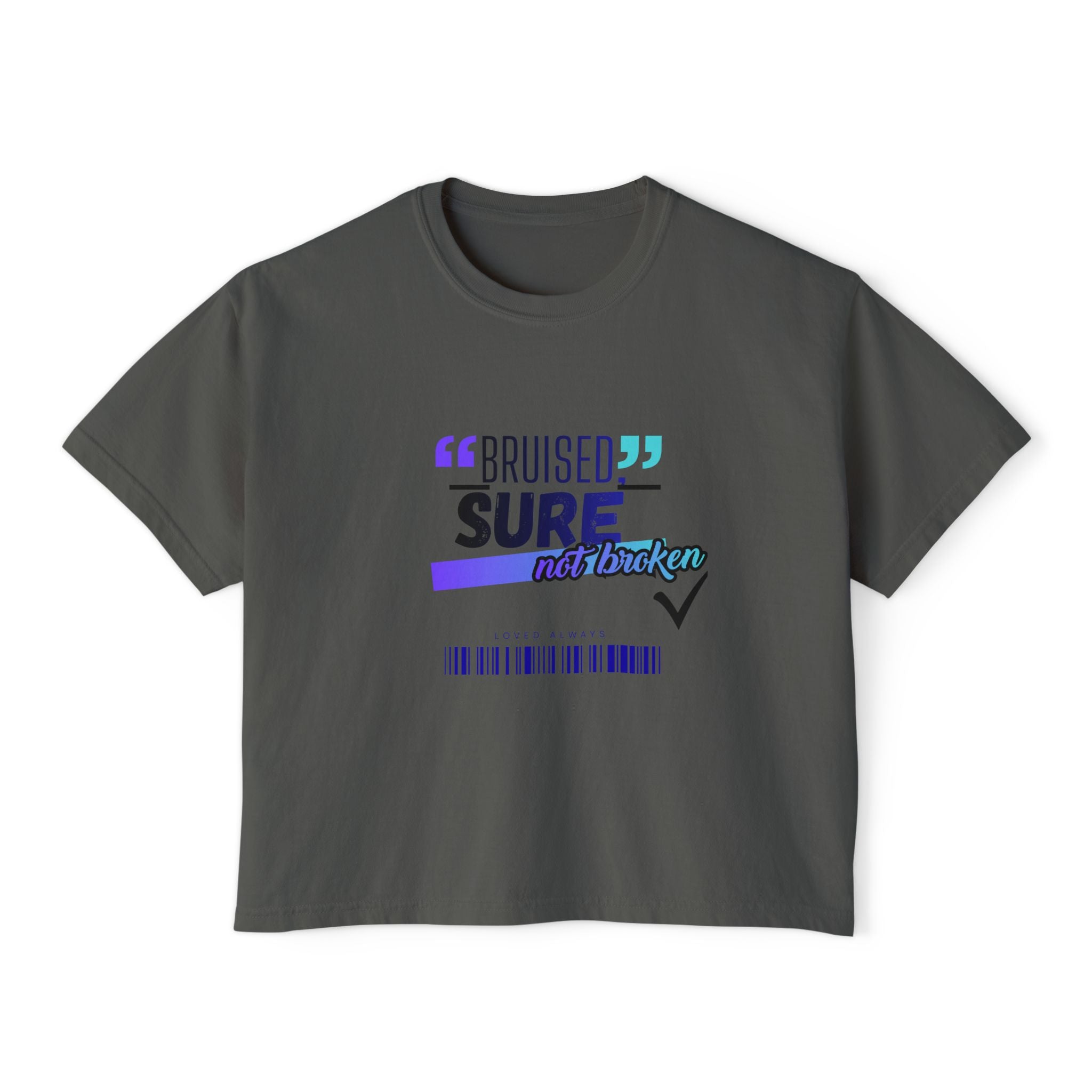 "Bruised But Not Broken" Retro Surf Boxy Graphic Tee — Women&
