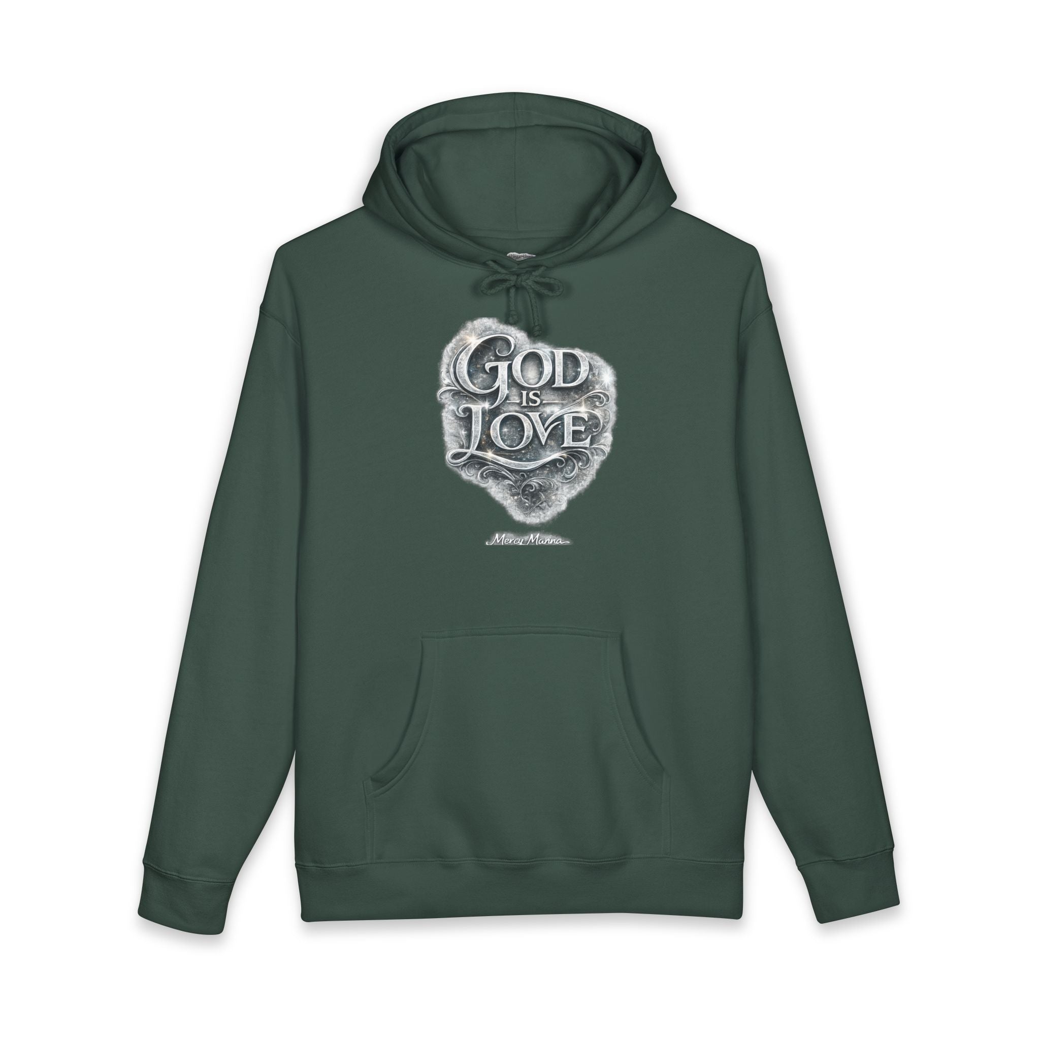"God Is Love" Graphic Pullover Hoodie — Unisex Fleece Sweatshirt