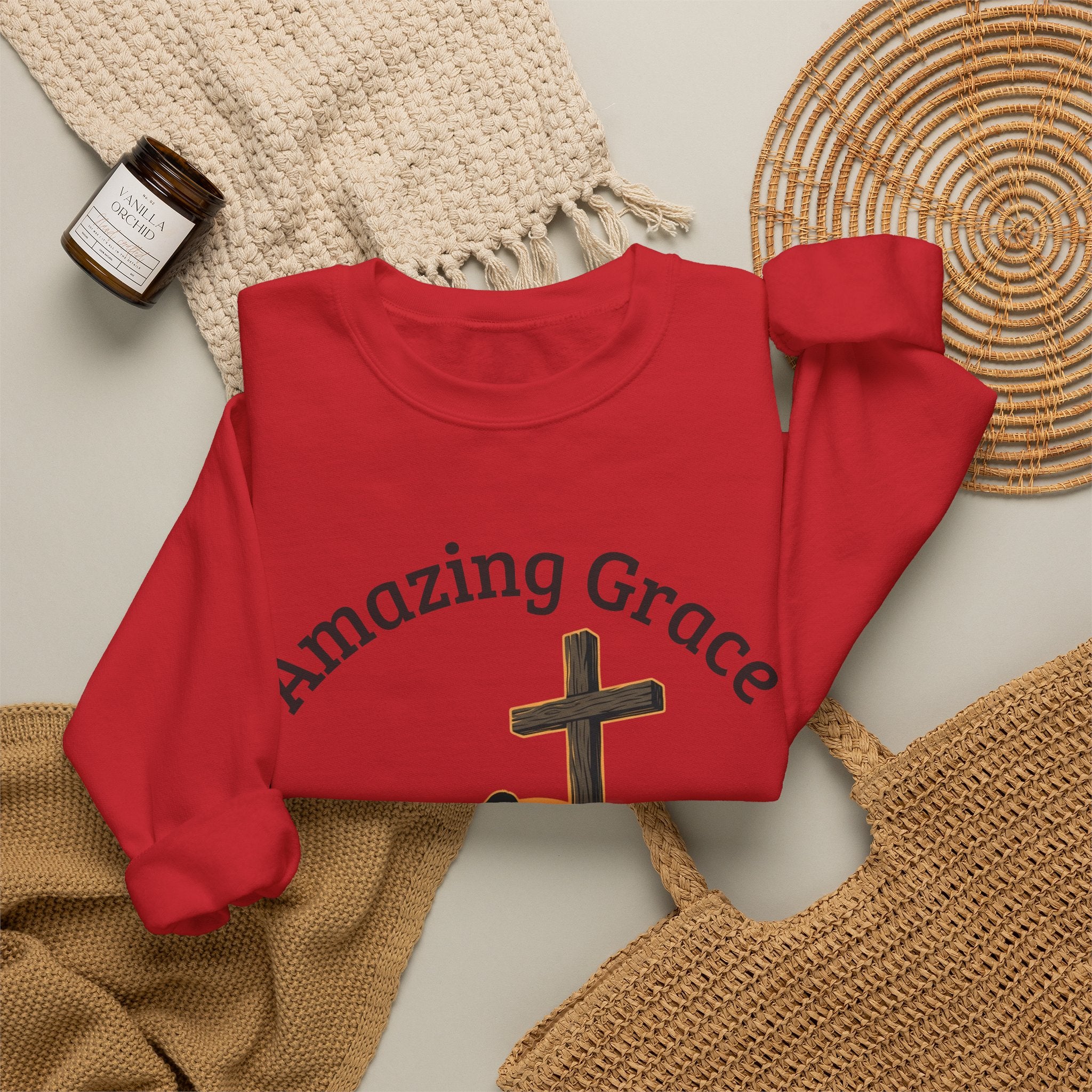 "Amazing Grace" Hallelujah Graphic Crewneck Sweatshirt — Unisex Pullover